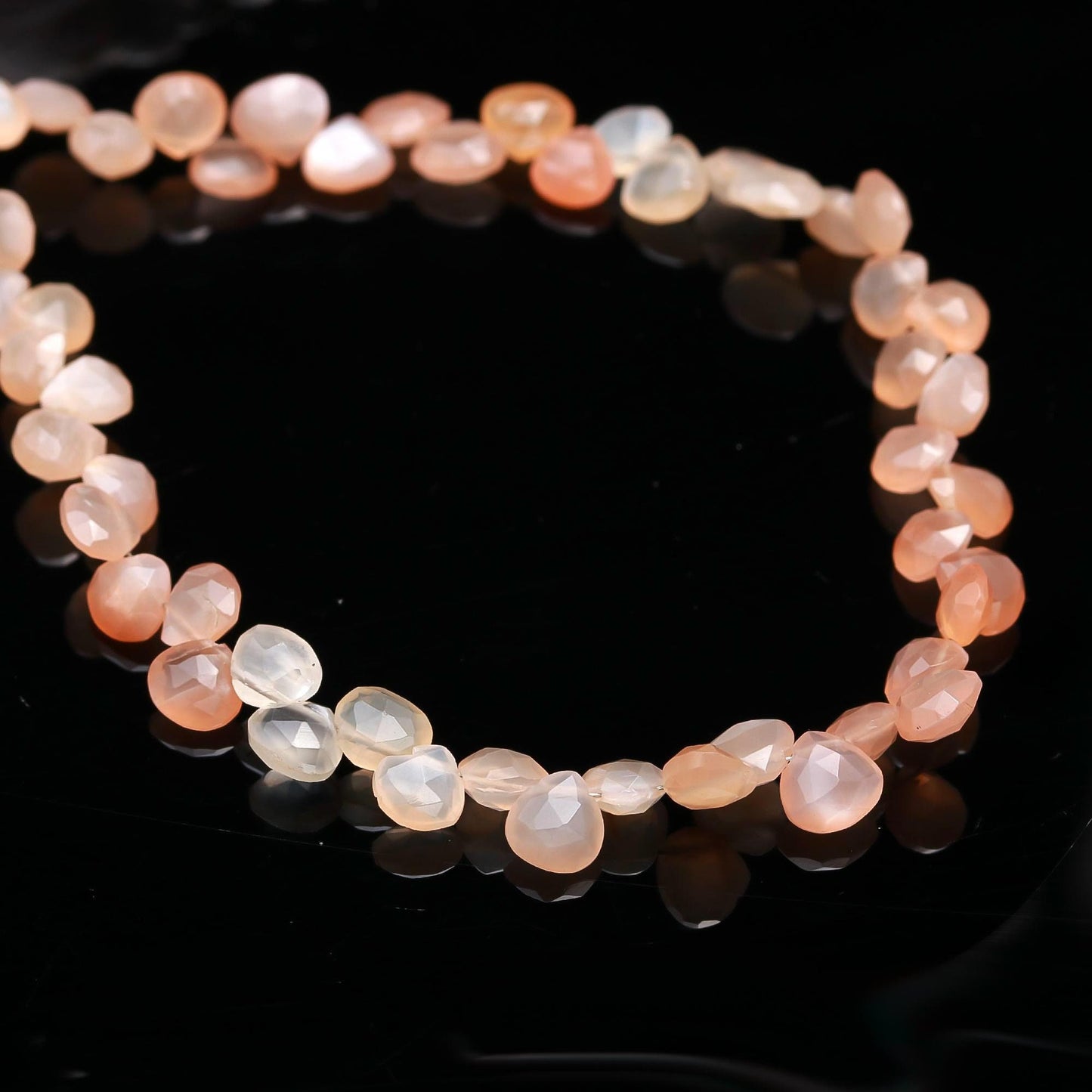 Multi Moonstone Faceted Heart Shape Beads Natural Shaded Multi Moonstone Beads Briolettes for Designer Jewelry Necklace Pendant Making Craft