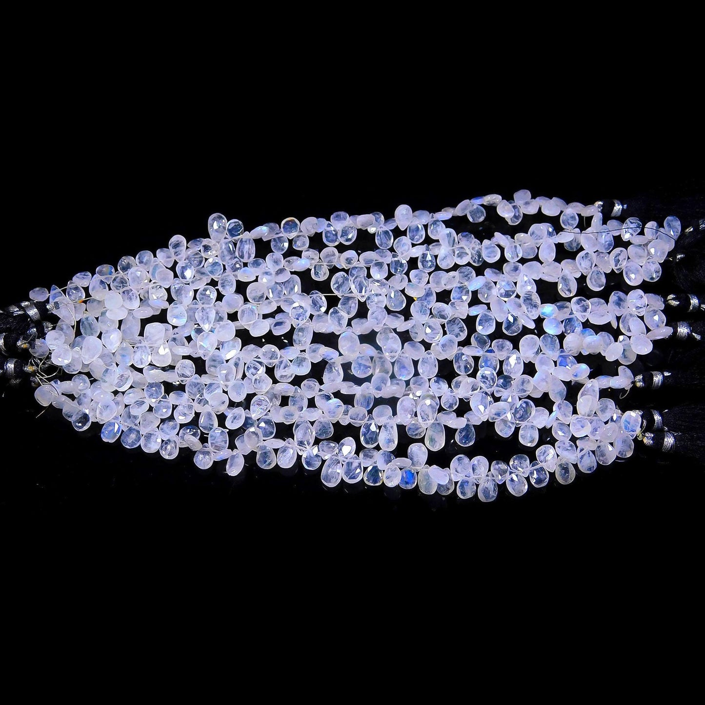 AAA Natural Rainbow Moonstone Faceted Pear Shape Bead, Flashy Rainbow Briolettes for Handmade Jewelry, Rainbow Moonstone Pear Beads