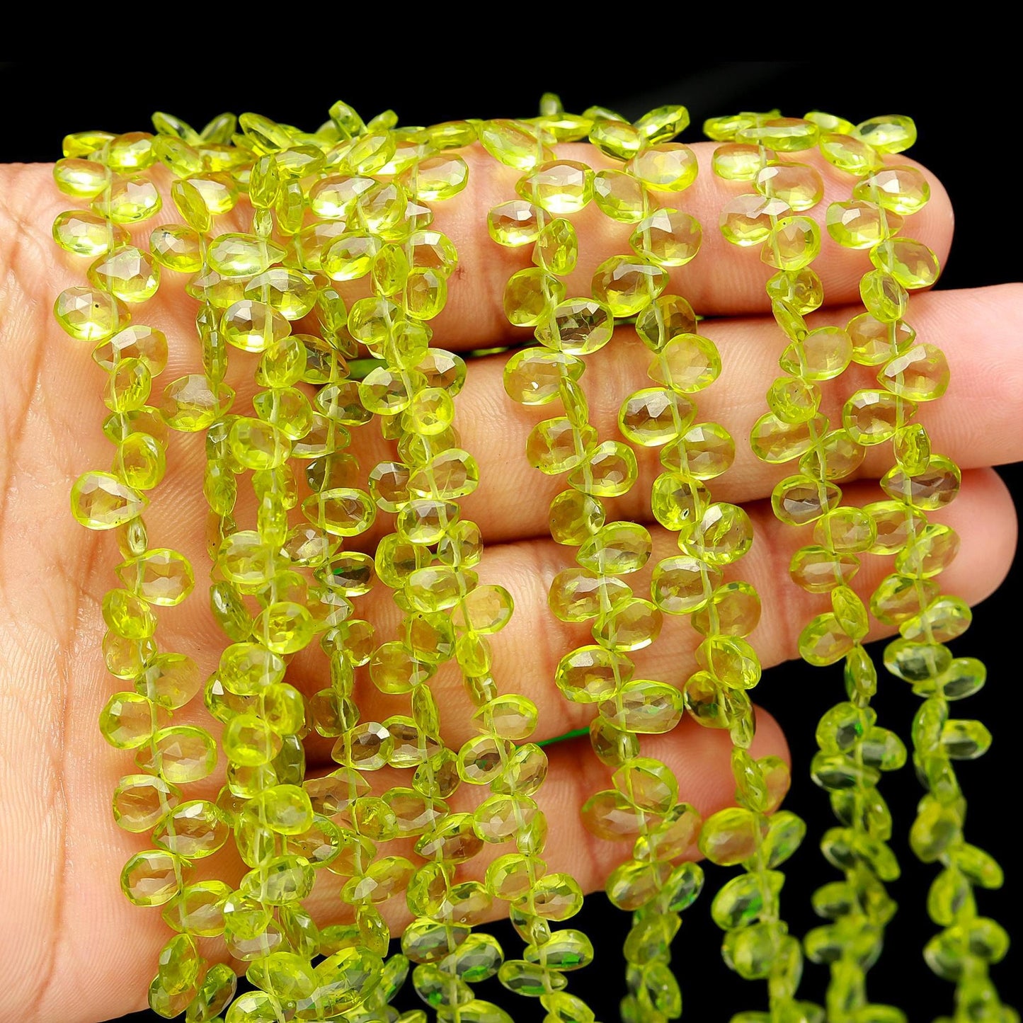 Green Peridot Pear Shape Beads Natural Peridot Faceted 5x7 MM Briolettes Bead for Handmade Designer Jewelry Earrings Necklace Pendant Making