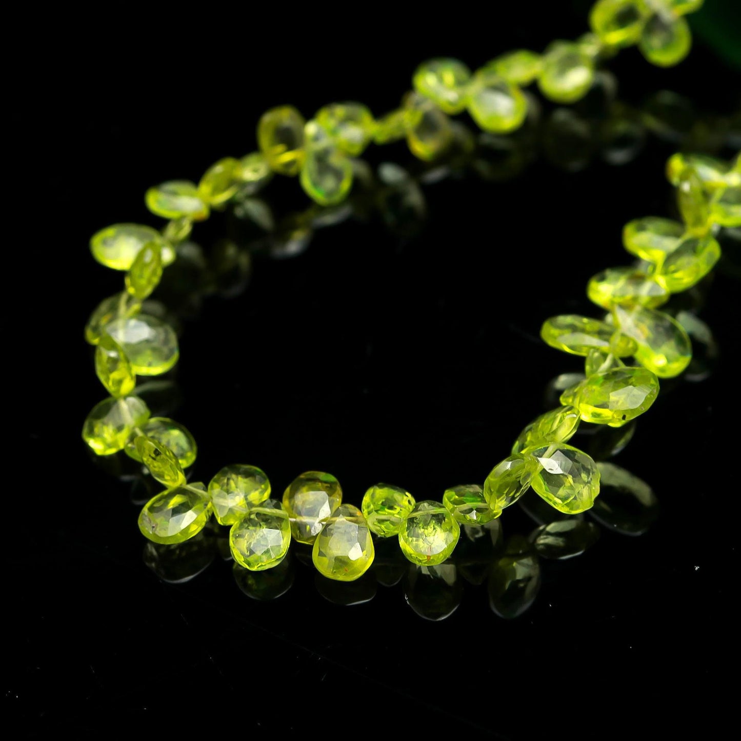 Green Peridot Pear Shape Beads Natural Peridot Faceted 5x7 MM Briolettes Bead for Handmade Designer Jewelry Earrings Necklace Pendant Making