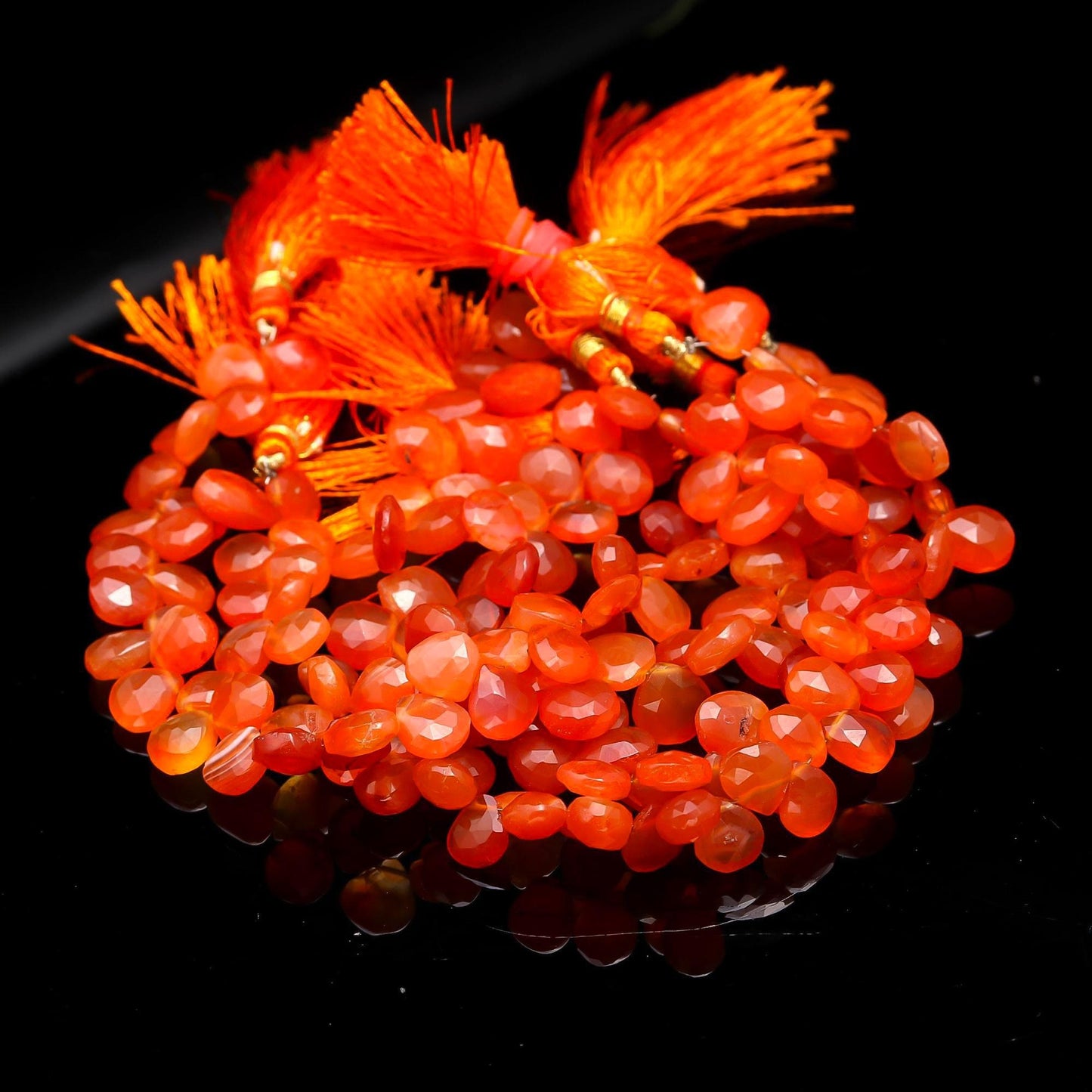 Carnelian Faceted Heart Shape Beads Natural Carnelian/Caroline Heart Shape 5-6 MM Briolettes Faceted Beads for Designer Jewelry Making Craft