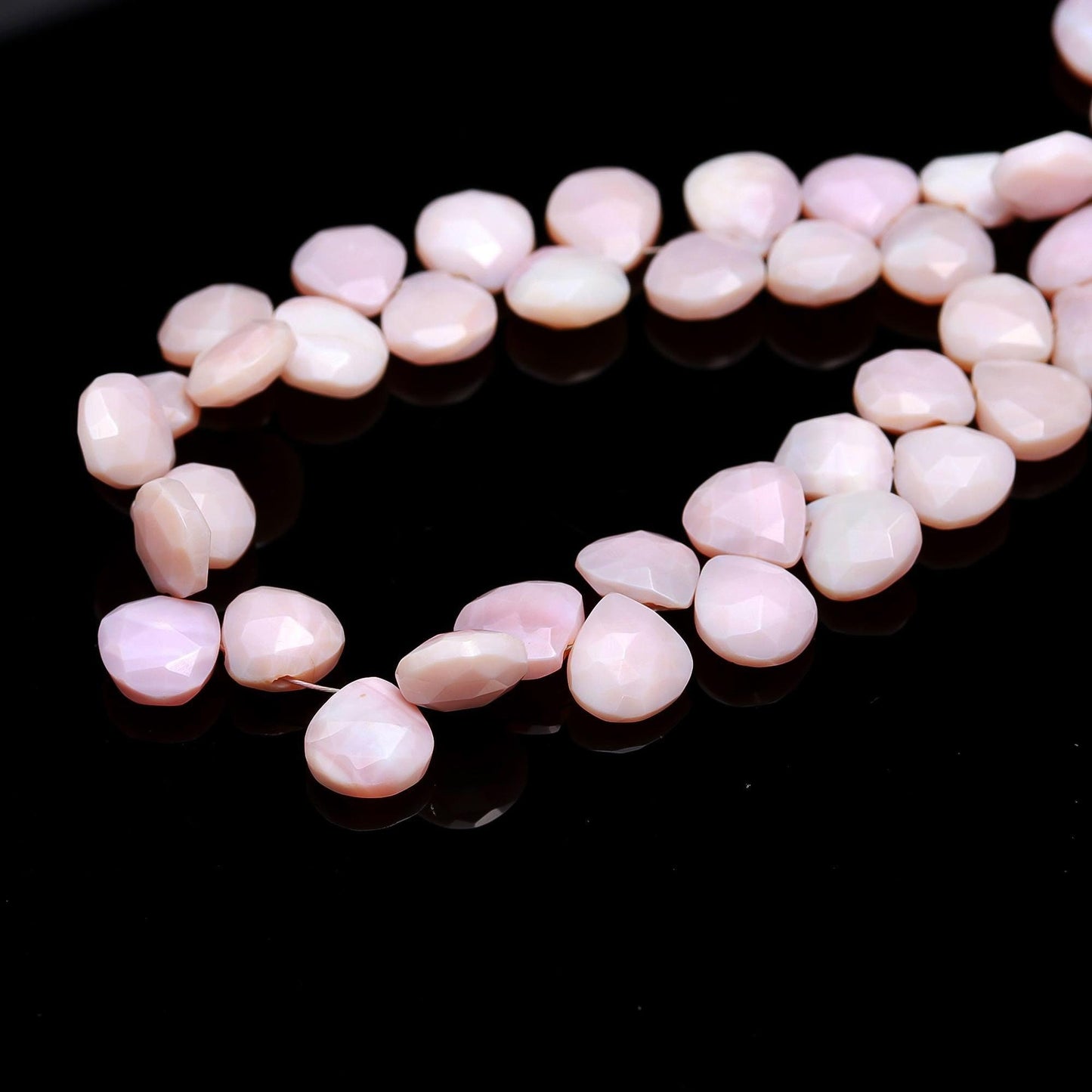Pink Opal Faceted Heart Beads Natural Pink Opal Heart Shape Beads Faceted Pink Opal Beads for Designer Jewelry Necklace and Bracelet