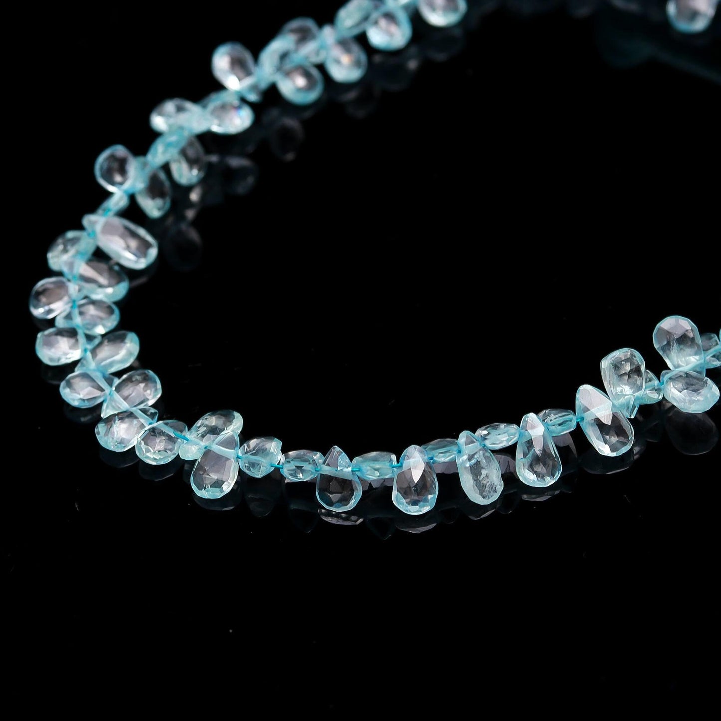 Aquamarine Faceted Briolette Natural Aquamarine Faceted Pear Shape 5x8 MM Beads for Handmade Designer Jewelry Making Craft & Bijoux Supplies