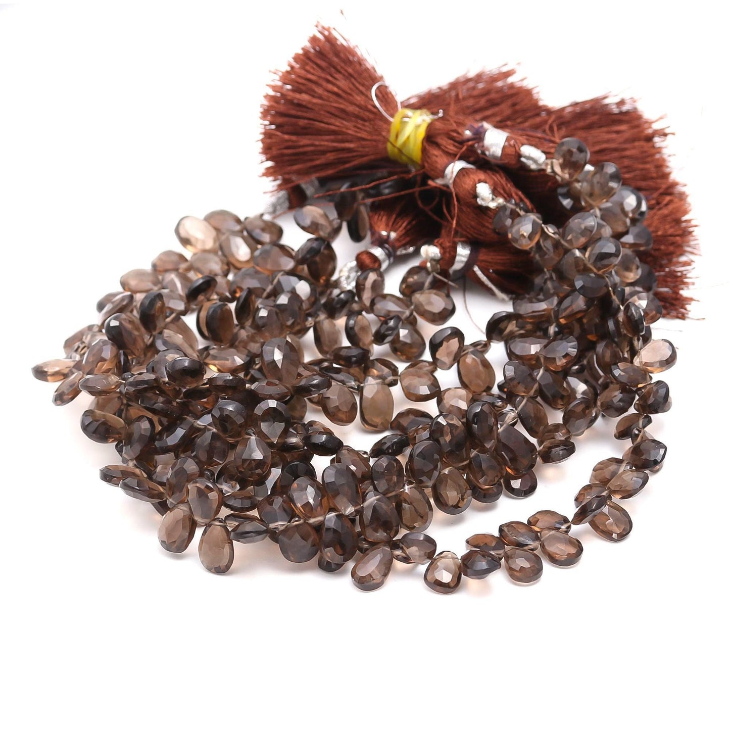 Super Quality Smokey Faceted Pear Shape Beads Natural Smokey Pear Shape 7x9 MM Briolettes Beads for Designer Handmade Jewelry Making Craft