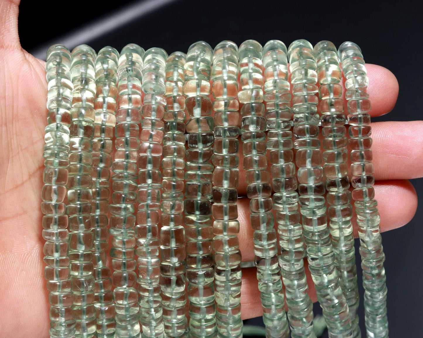 Green Amethyst Heishi Washer Natural Beads Green Amethyst Heishi Washer Beads AAA Quality 13 Inch Heishi Washer Amethyst Beads for Jewelry