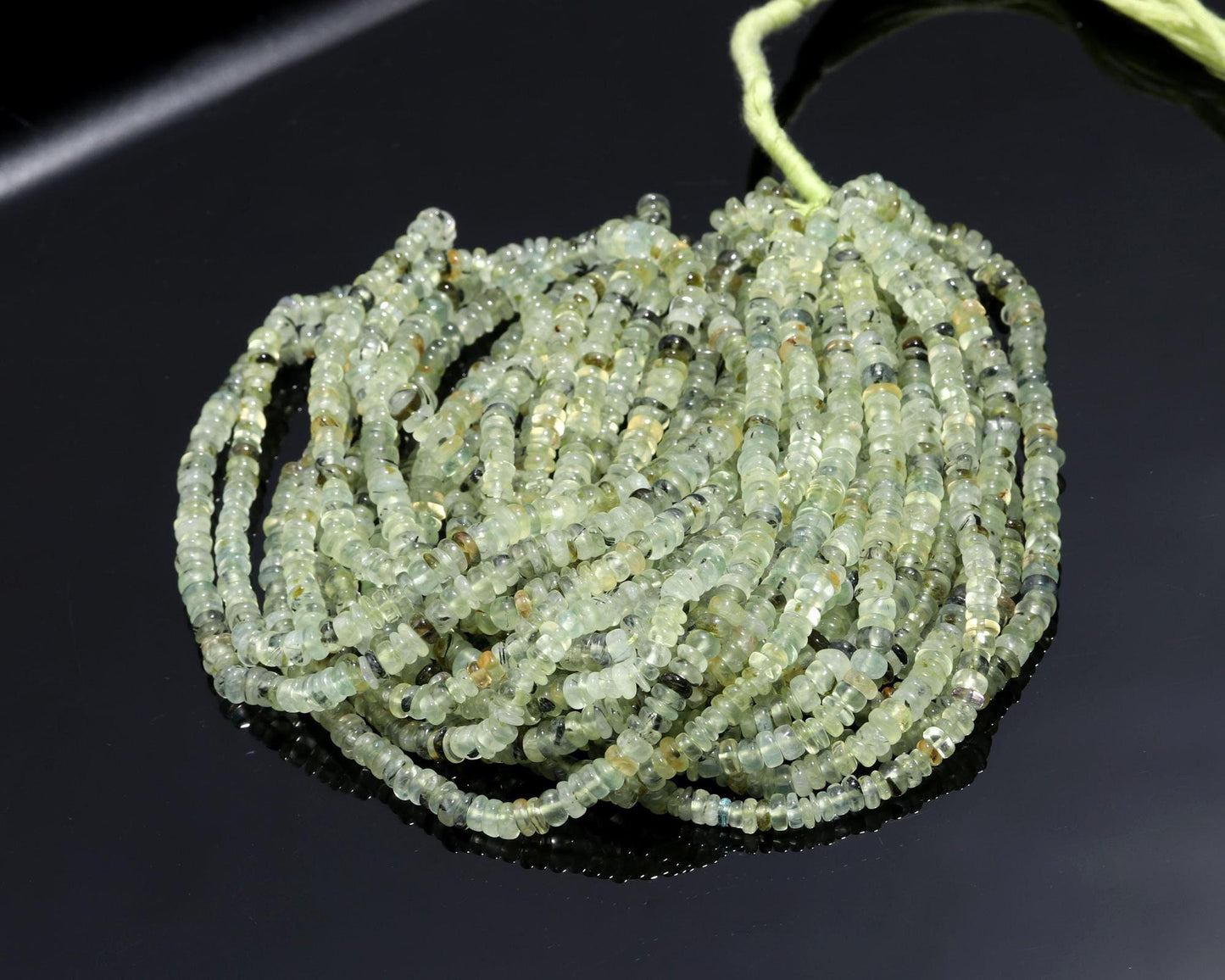 Prehnite Heishi Washer Beads Natural Prehnite Washer Beads Excellent Quality 16 Inch Heishi Washer Prehnite Beads for Jewelry Making Craft