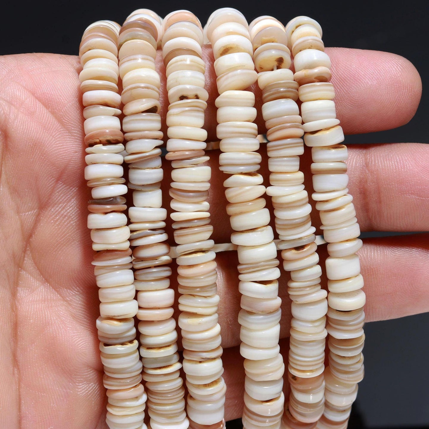 Mother of Pearl Heishi Washer Beads Natural MOP Heishi 7 MM Washer Beads Natural Mother of Pearl Beads for Designer Handmade Jewelry Craft