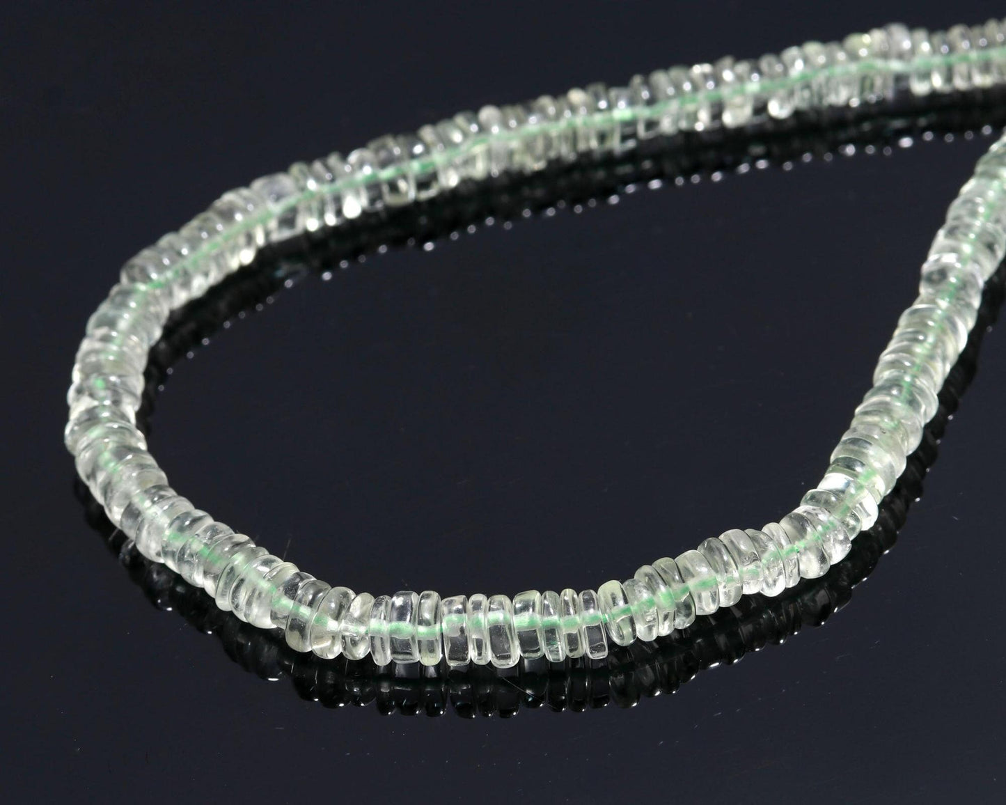 AAA Natural Green Amethyst Heishi Washer Beads Natural Green Amethyst Heishi Washer Beads16 Inch Heishi Washer Green Amethyst for Jewelry