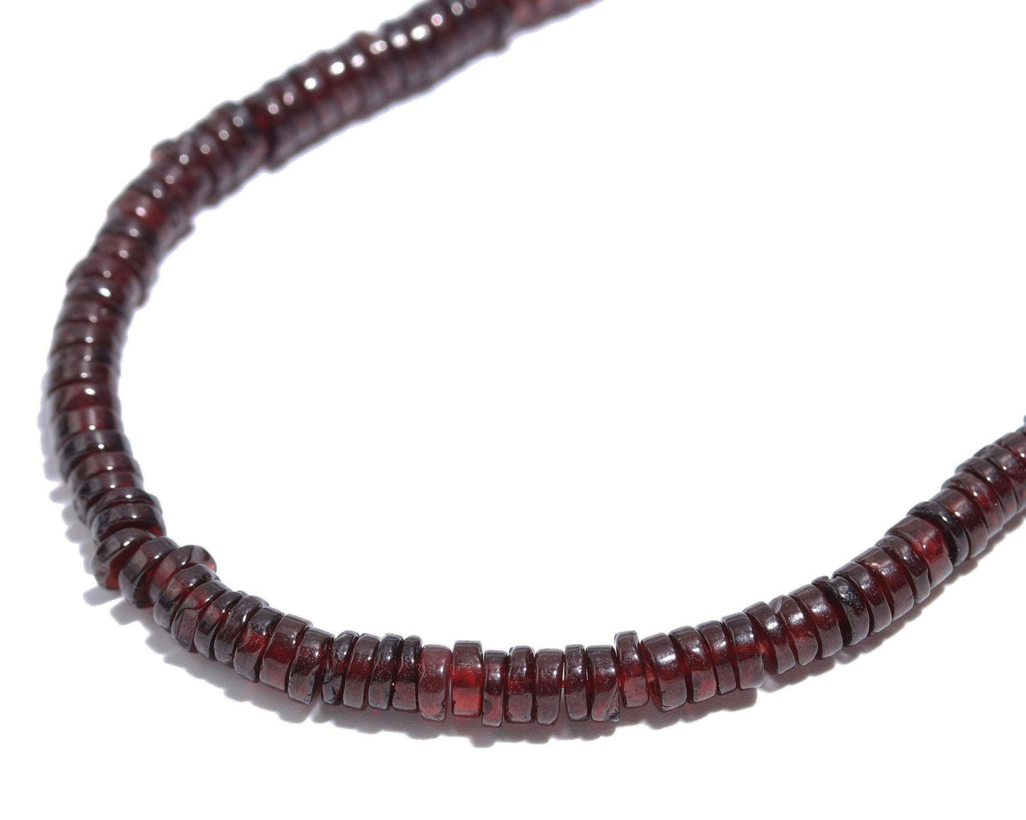 Garnet Heishi Washer Beads Natural Garnet Heishi Washer Beads Excellent Quality 16 Inch Heishi Washer Garnet Beads for Jewelry Making Craft