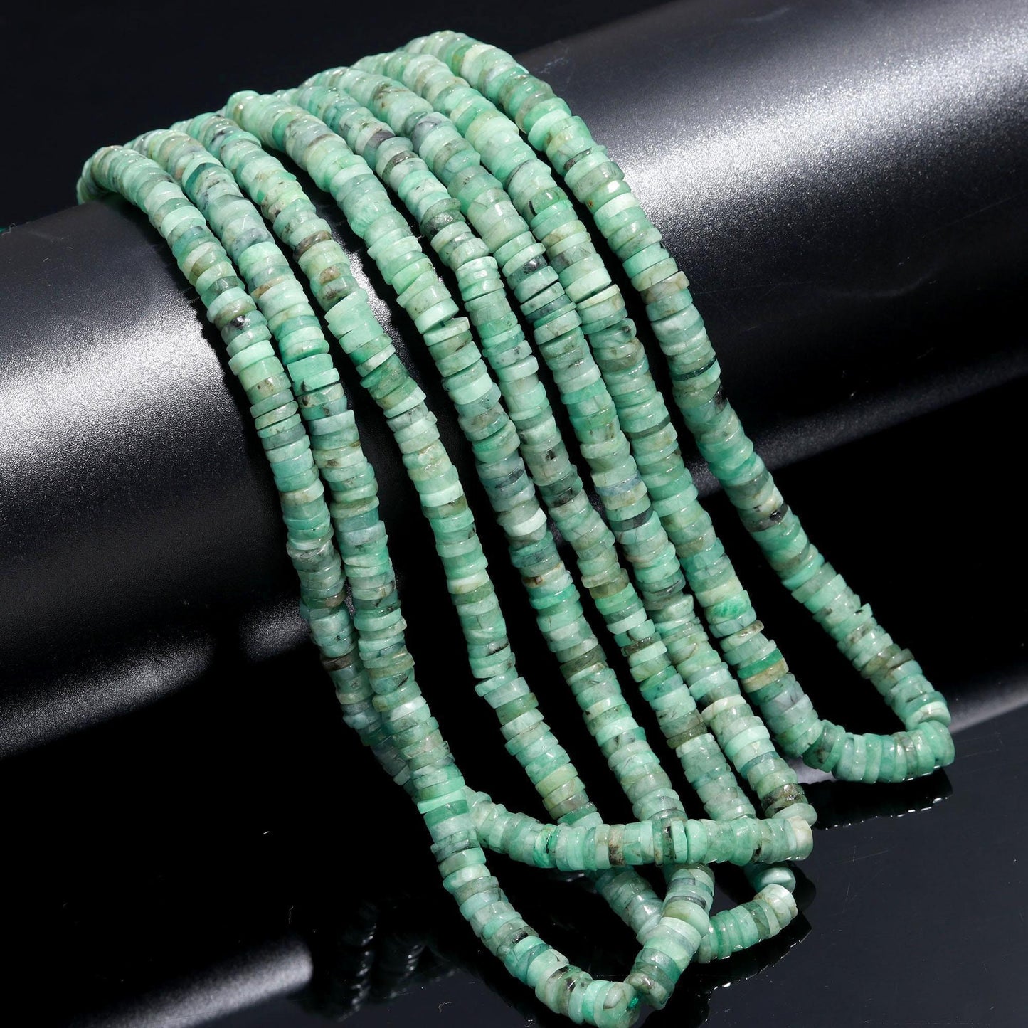 Emerald Heishi Washer Beads Natural Emerald Heishi Washer Beads AAA Quality 16 Inch Heishi Washer Emerald Beads for Jewelry Making Craft