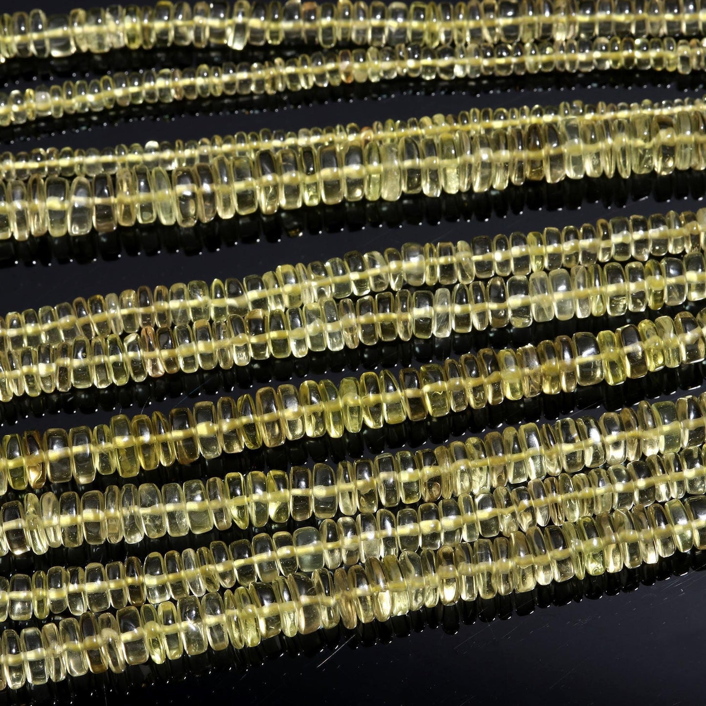 Lemon Quartz Heishi Washer Beads Natural Lemon Quartz Heishi Washer Beads AAA Quality 13 Inch Heishi Washer Lemon Quartz Beads for Jewelry