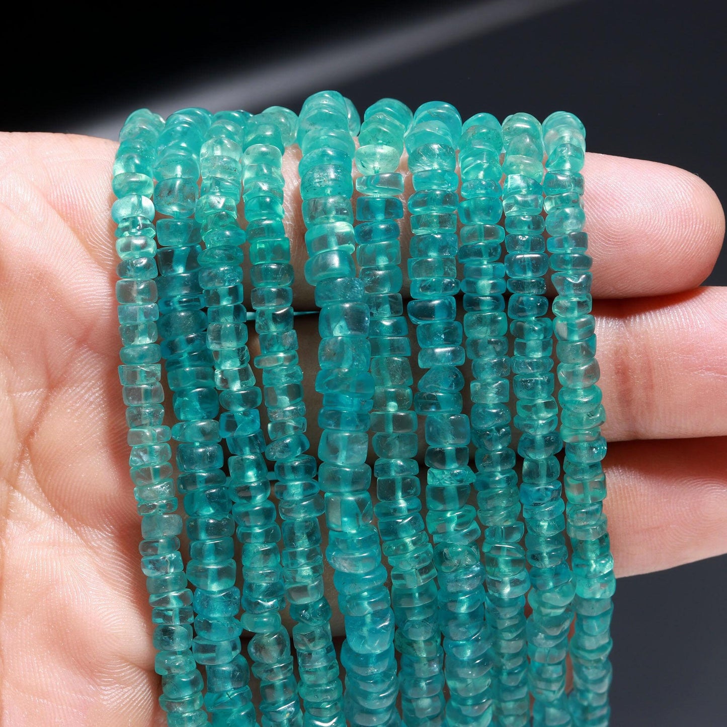 Sky Blue Apatite Heishi Washer Beads Natural Sky Blue Apatite Heishi Washer Beads AAA Quality 14 Inch Heishi Washer Beads for Jewelry Craft