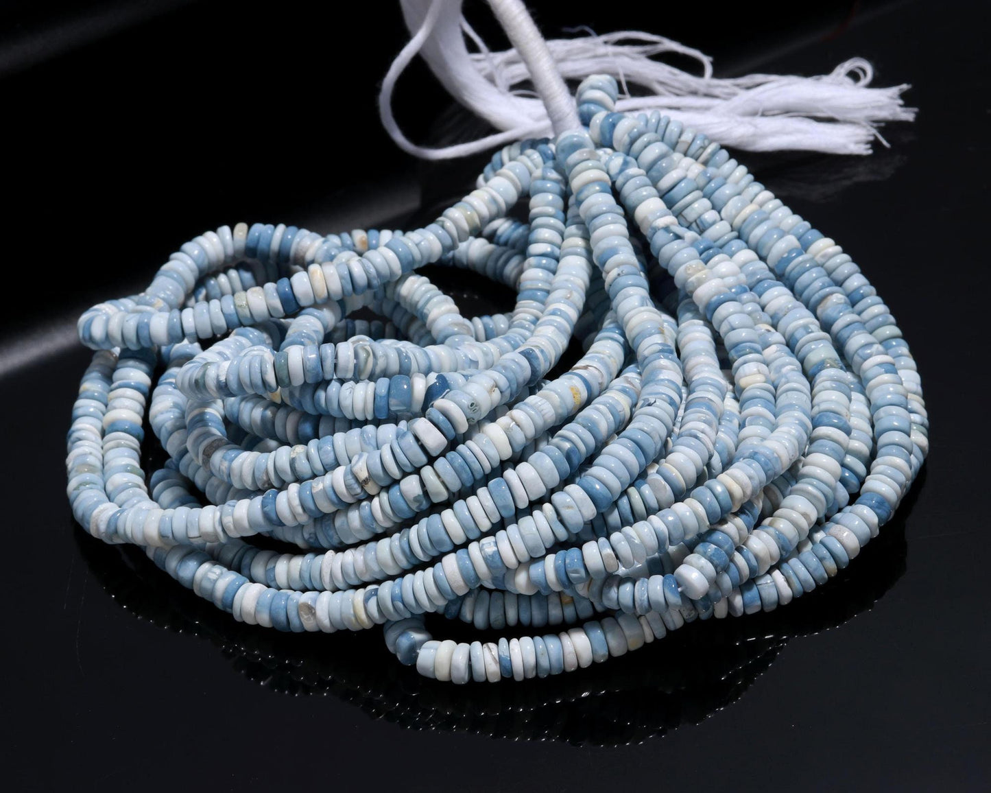 Blue Opal Heishi Washer Beads Super Quality Natural Blue Opal Heishi Washer Beads 16 Inch Heishi Washer Blue Opal Beads for Jewelry Making