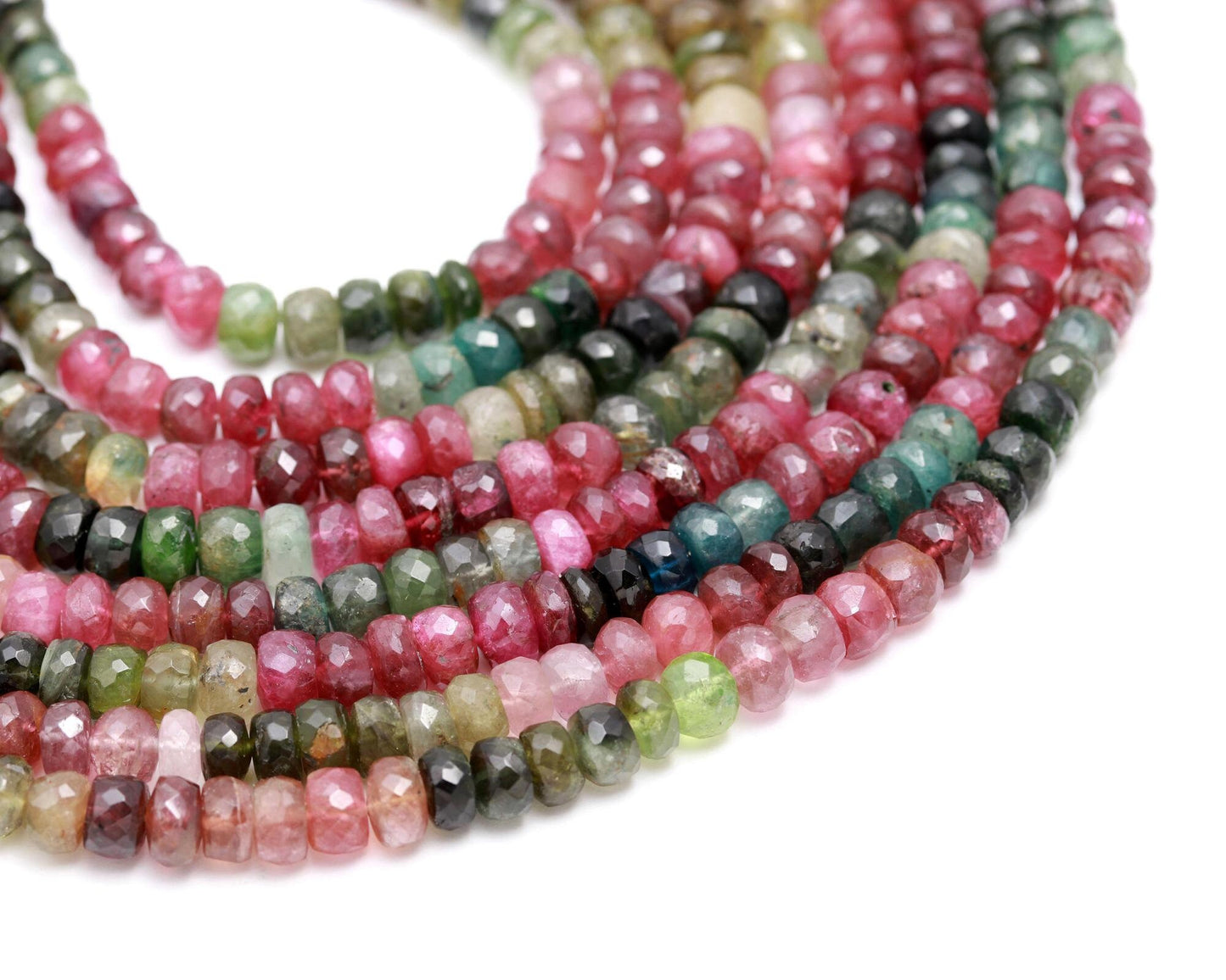AAA Multi Tourmaline Faceted Rondelle Beads, Rare 7MM Tourmaline Rondelle Beads, Natural Tourmaline Multi Rondelle Beads