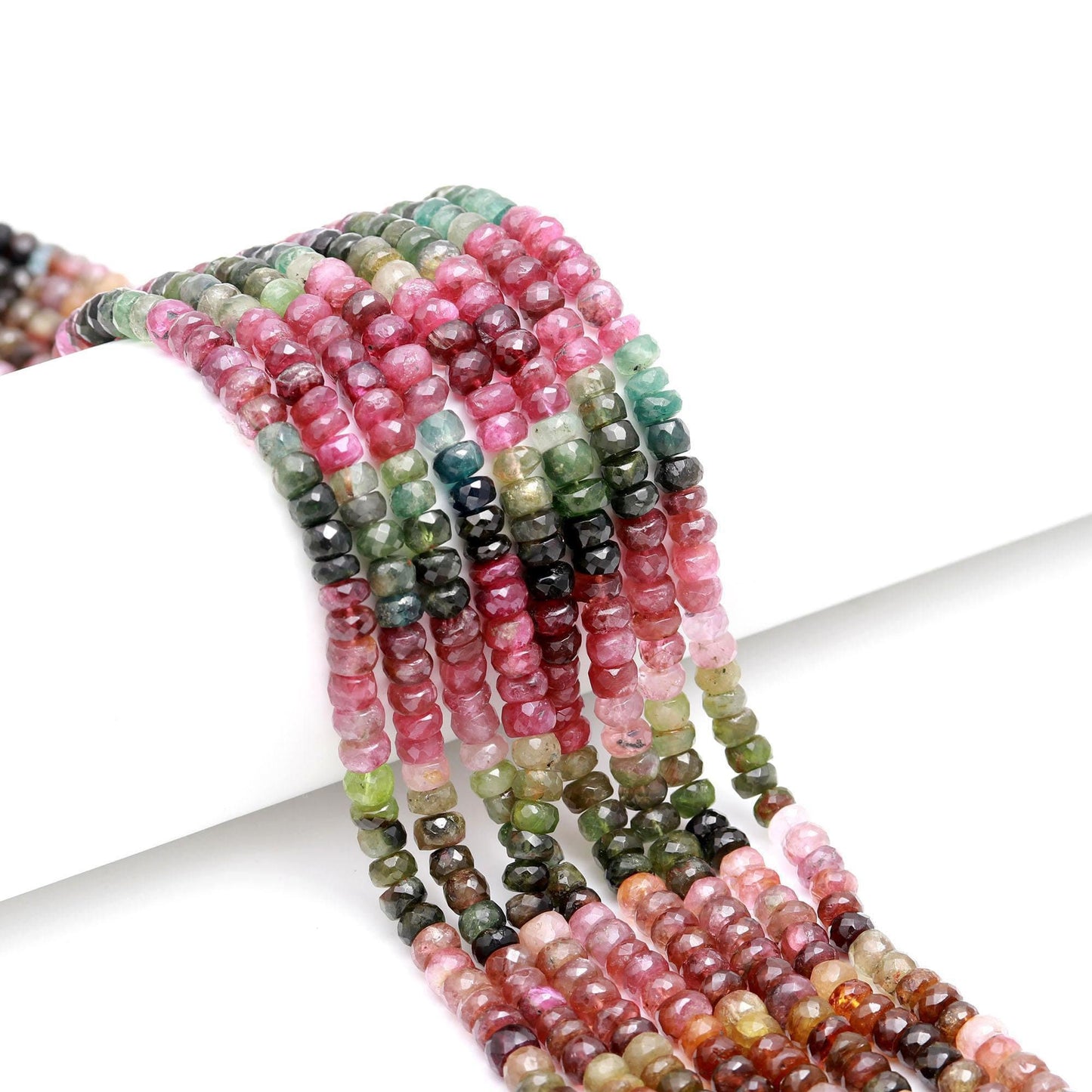 AAA Multi Tourmaline Faceted Rondelle Beads, Rare 7MM Tourmaline Rondelle Beads, Natural Tourmaline Multi Rondelle Beads