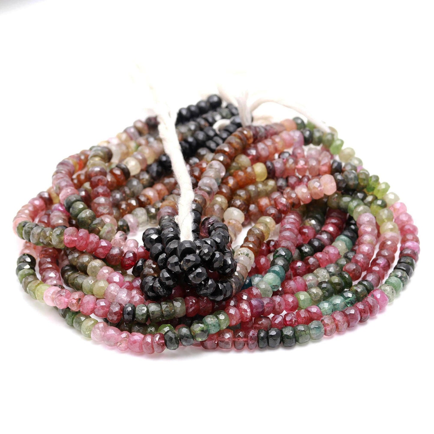 AAA Multi Tourmaline Faceted Rondelle Beads, Rare 7MM Tourmaline Rondelle Beads, Natural Tourmaline Multi Rondelle Beads