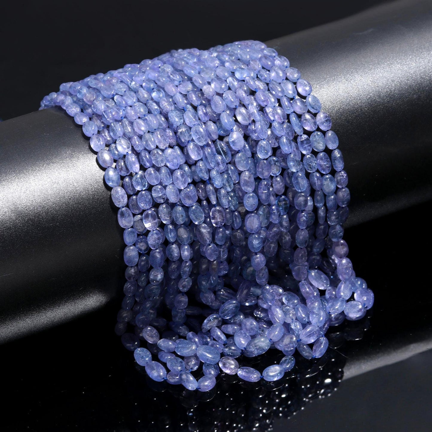 Tanzanite Smooth Oval Shape Beads Natural Tanzanite Plain 5 MM Precious Gemstone Beads for Designer Jewelry Necklace Pendant Earrings Making