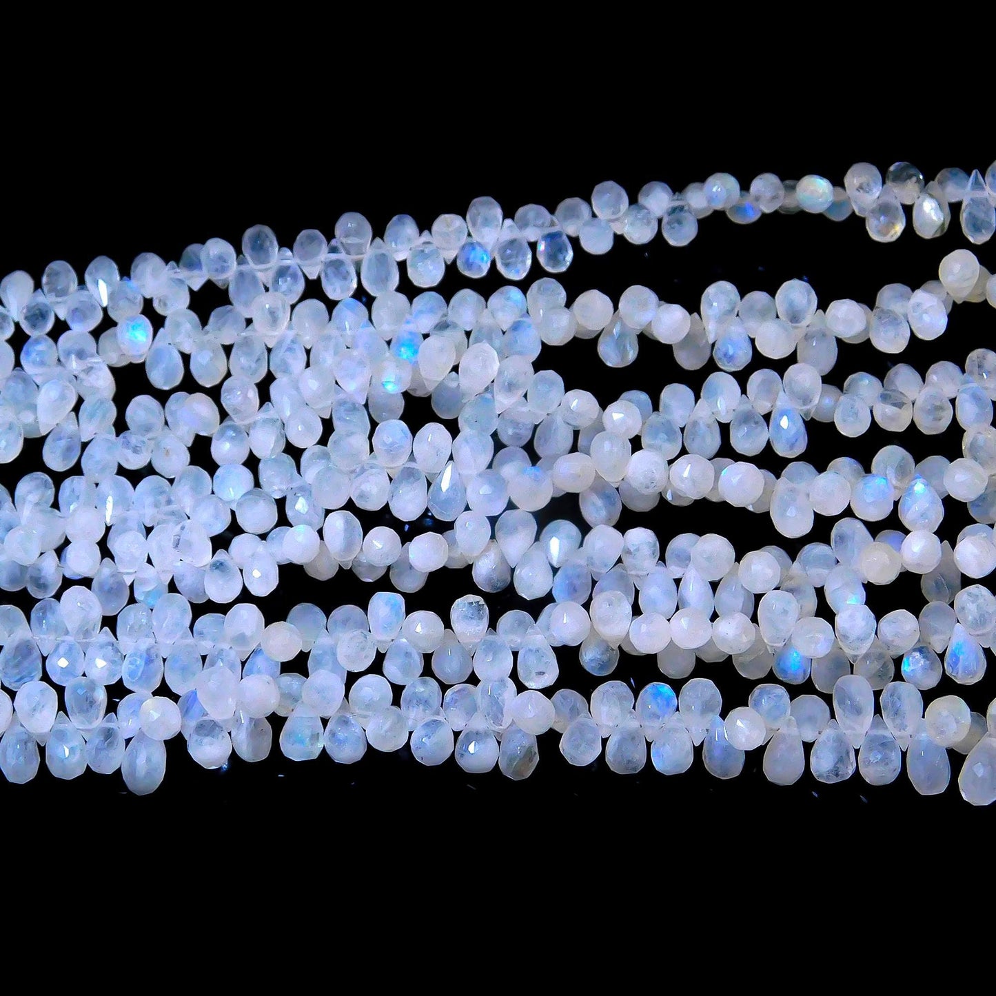 White Rainbow Faceted Tear Shape Beads Natural White Rainbow Tear Shape 4x6 MM Briolettes for Designer Jewelry Necklace Pendant Making Craft