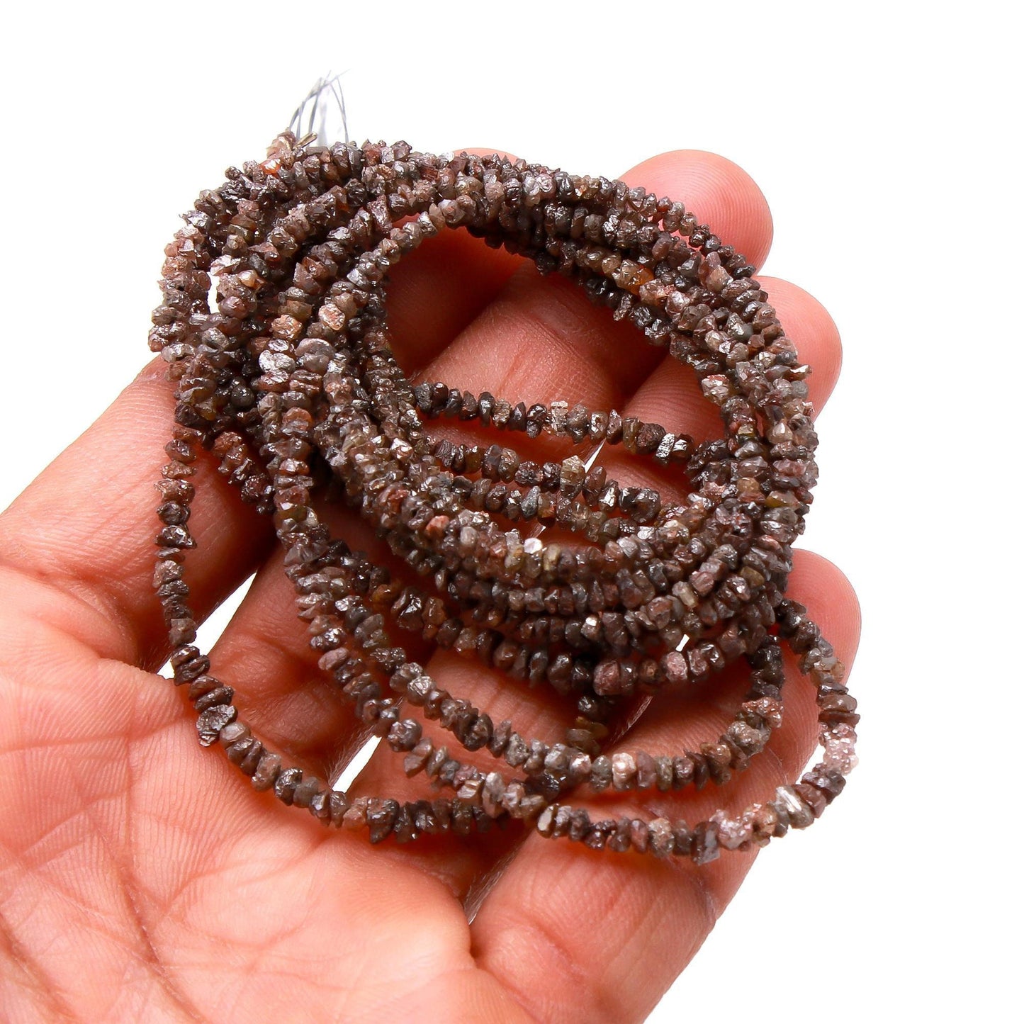 Chocolate Diamond Raw Uncut Beads 2.5-3.5 MM Natural Brown Diamond Raw Beads Coffee Color Raw Chips Beads for Designer Jewelry Making Craft