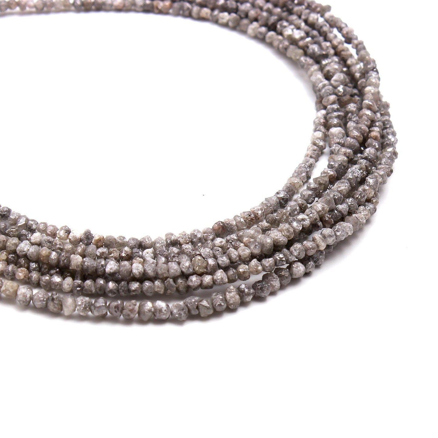 White Diamond Raw Uncut Beads Natural White Diamond Raw Round Shape Beads 2-3 MM, 3-4 MM Diamond Chips Beads for Designer Jewelry Making