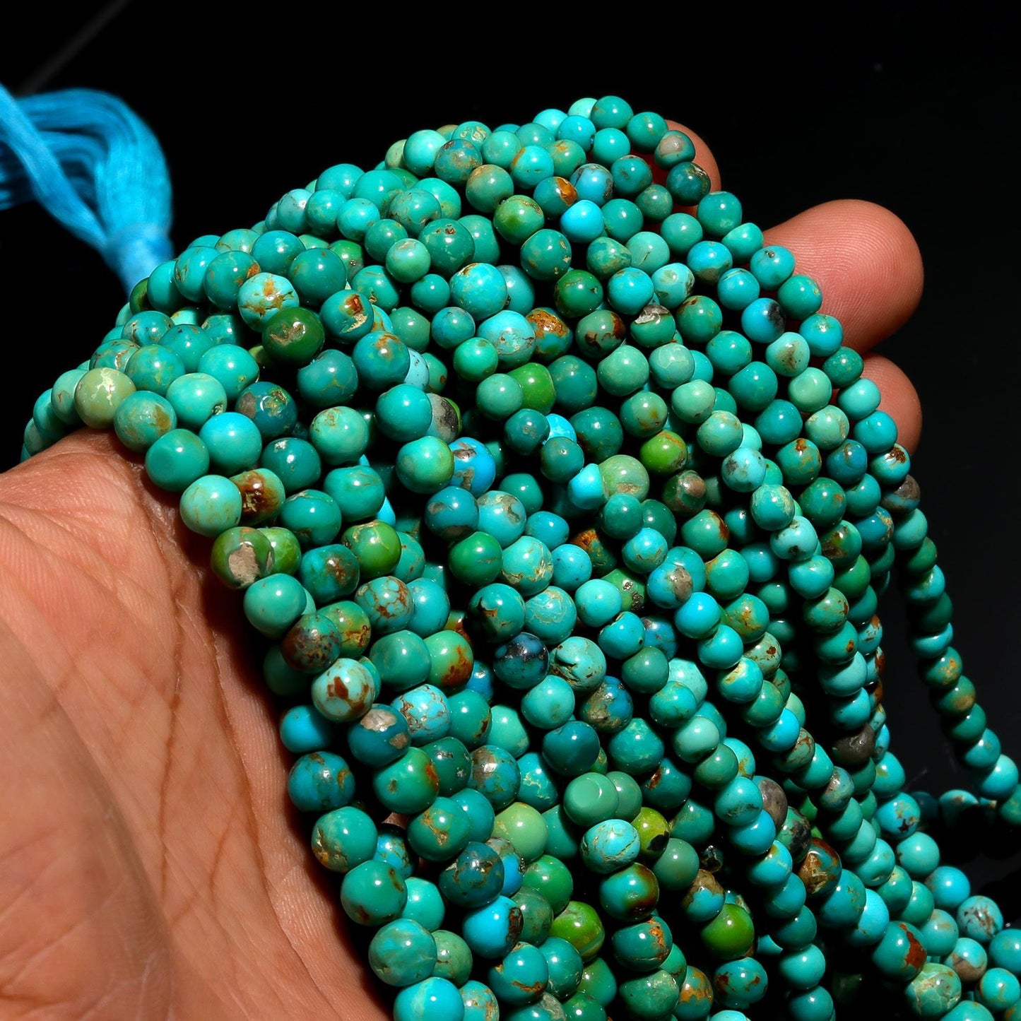 Turquoise Smooth Round Beads Natural Turquoise Smooth Gemstone 5 MM Beads for Handmade Designer Jewelry Necklace Bracelet Earrings Making