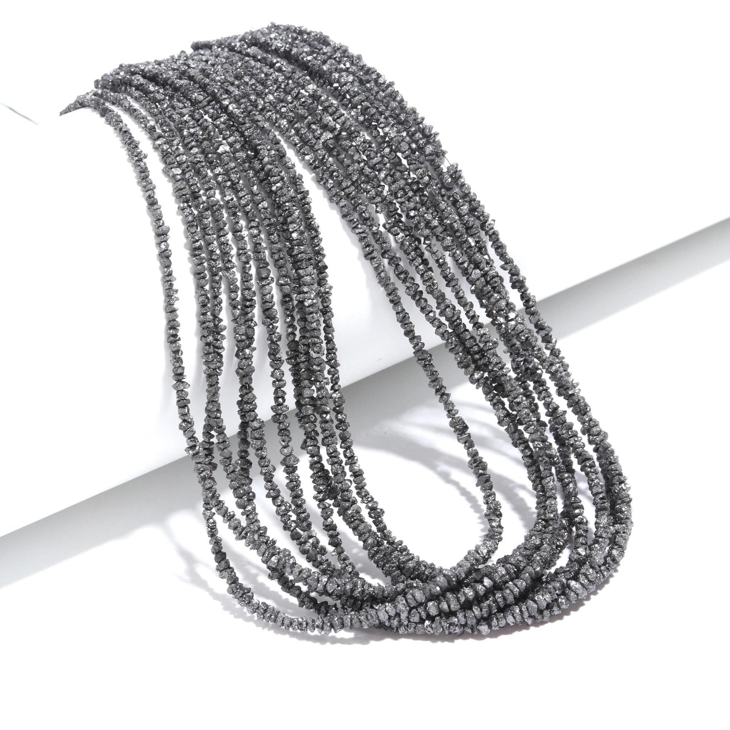 Black Diamond Uncut Beads Natural Diamond Raw Beads 2.5-3.5 MM Natural Black Diamond Raw Uncut Chips Beads for Designer Jewelry Making Craft