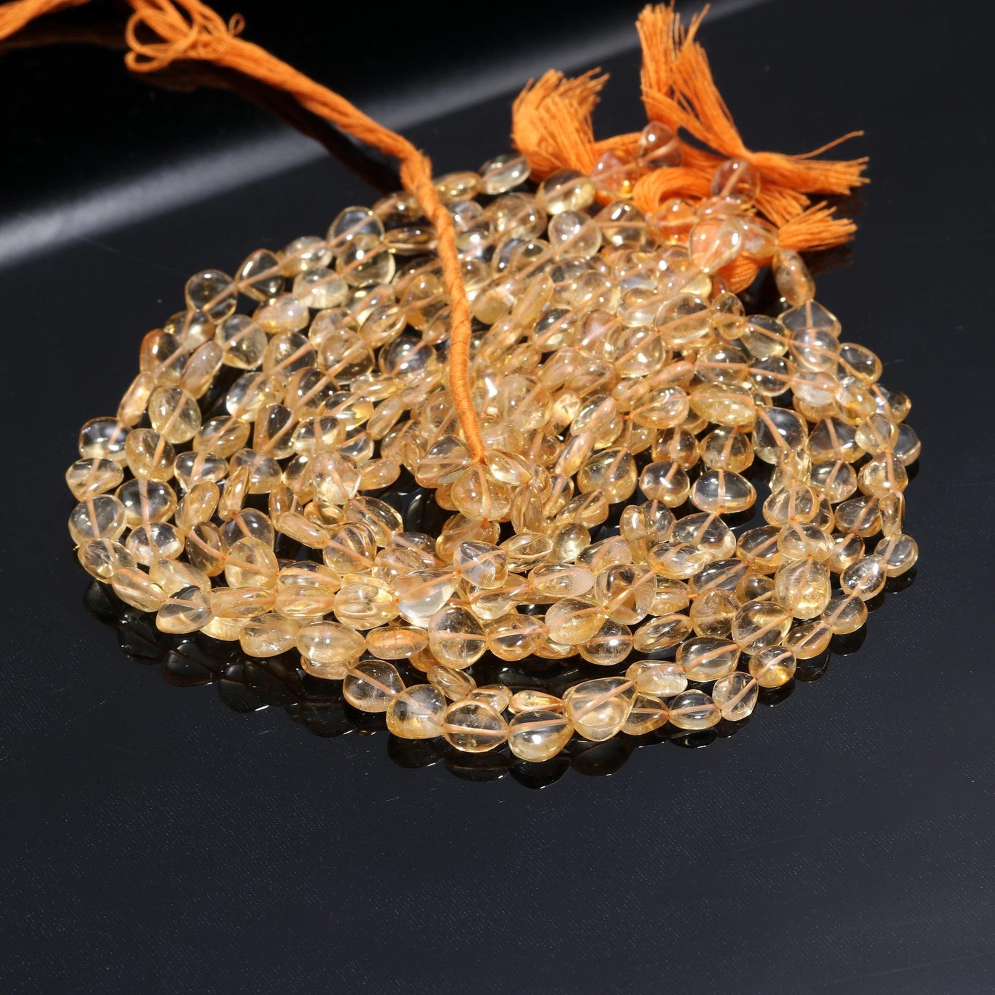 Citrine Smooth Heart Shape Beads AAA+ Natural 12" Citrine Heart Beads 7x9 MM & 9X11 MM Citrine Plain Heart Shape for Designer Jewelry Making