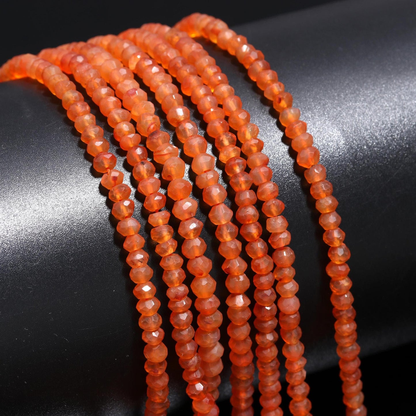 Carnelian Faceted Rondelle Beads Natural Caroline Rondelle Beads Natural Carnelian Beads for Designer Jewelry Making Necklace and Craft