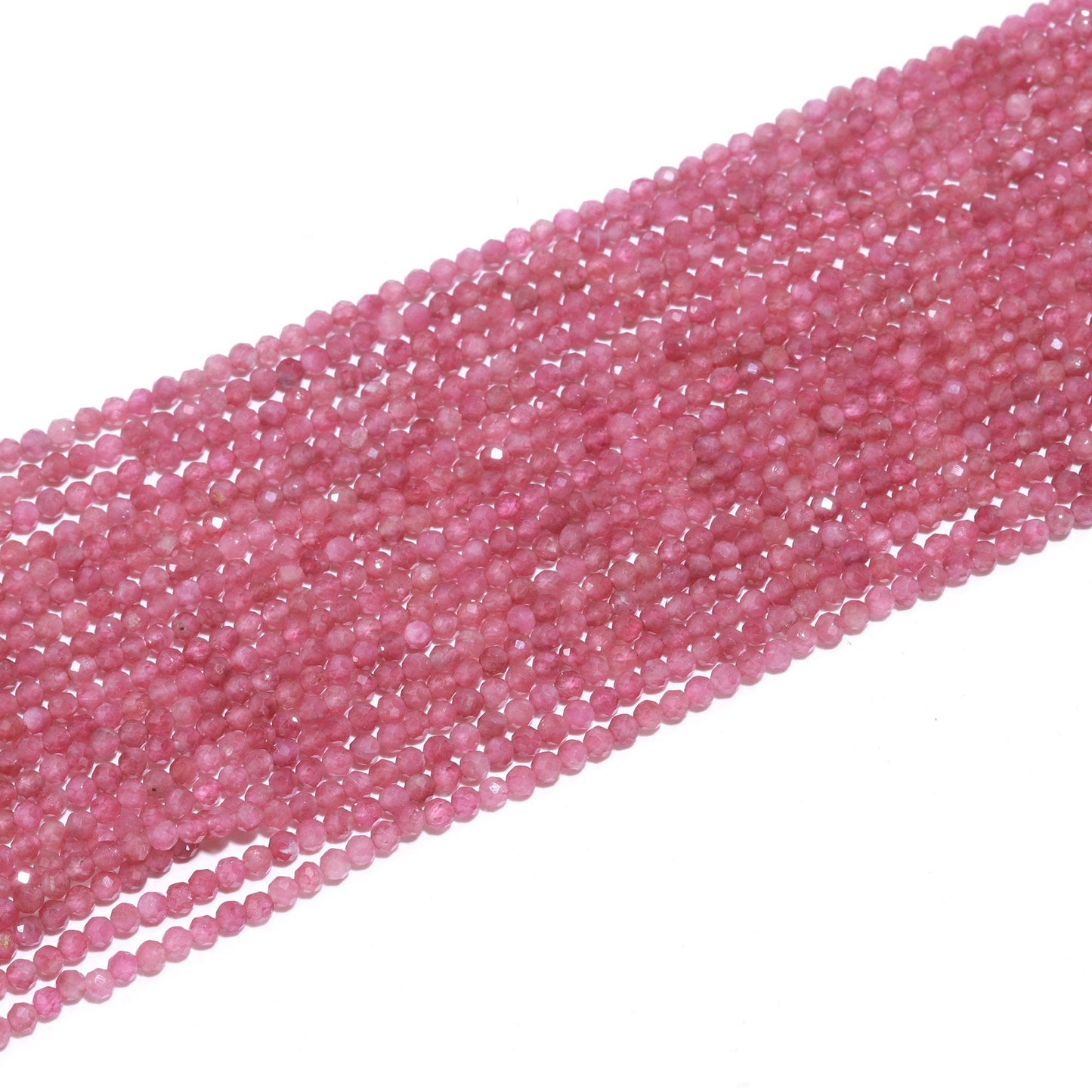 Natural Pink Tourmaline Faceted Rondelle Beads, 3MM Pink Tourmaline Rondelle Beads, Rondelle Tourmaline Beads for Jewelry Making