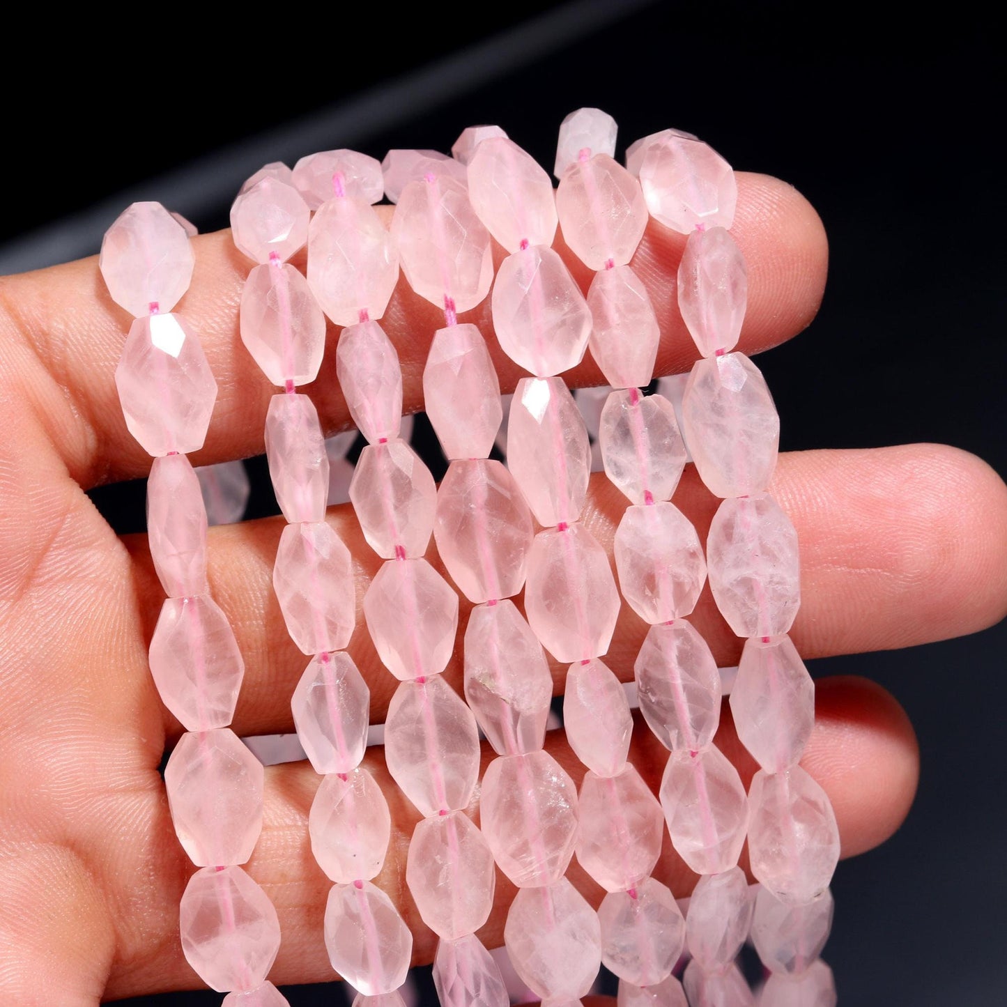 Rose Quartz Oval Shape Beads Natural Rose Quartz Oval Shape Gemstone Faceted Beads for Designer Jewelry Necklace Pendant Earrings Making