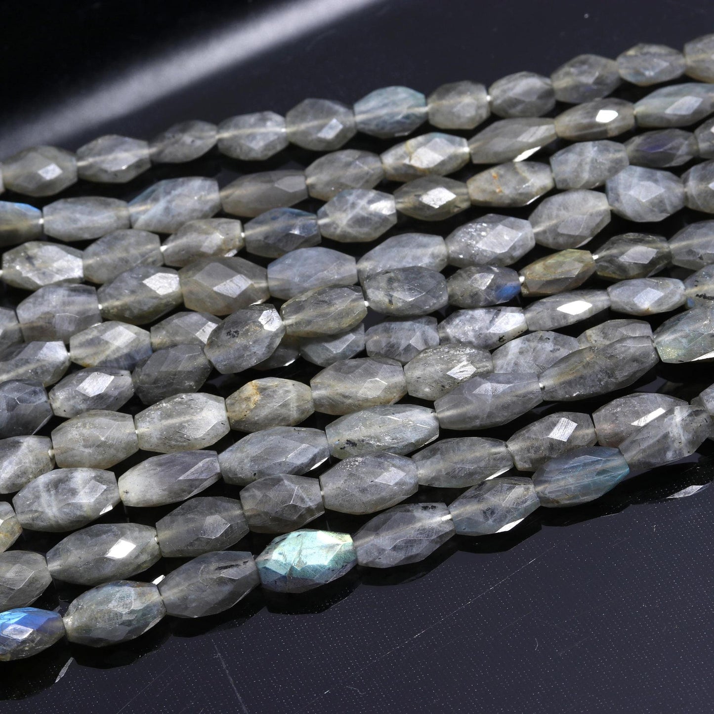 Labradorite Oval Shape Beads Flashy Labradorite Faceted Oval Shape Natural Black Moonstone for Handmade Jewelry Necklace Earrings Making