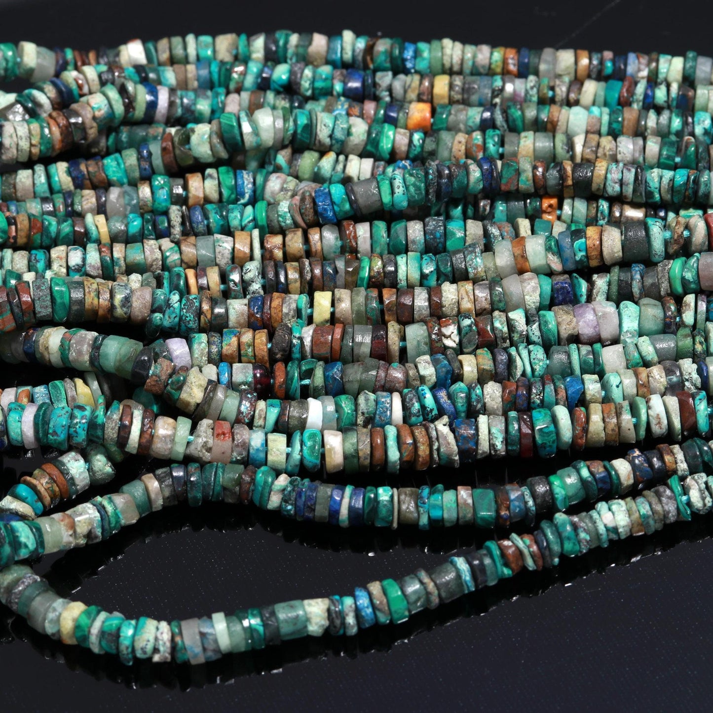 Chrysocolla Heishi Washer Beads Natural Crysocolla Washer Beads AAA Quality 16 Inch Heishi Washer Chrysocolla Beads for Jewelry Making Craft
