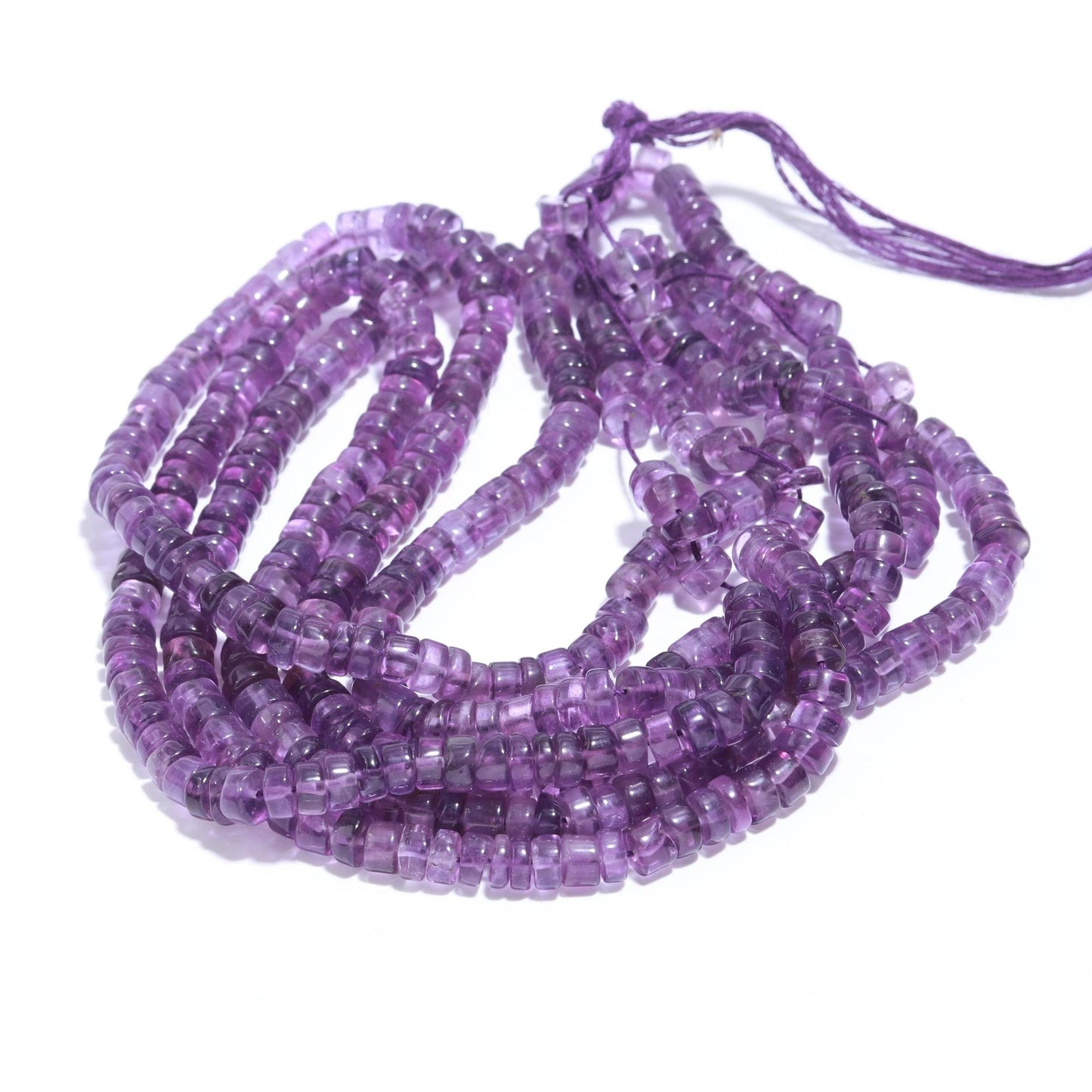 Amethyst Heishi Washer Beads Blue Amethyst Tyer Beads Amethyst Tyre Beads AAA Natural Amethyst Heishi Washer for Jewelry Making Craft