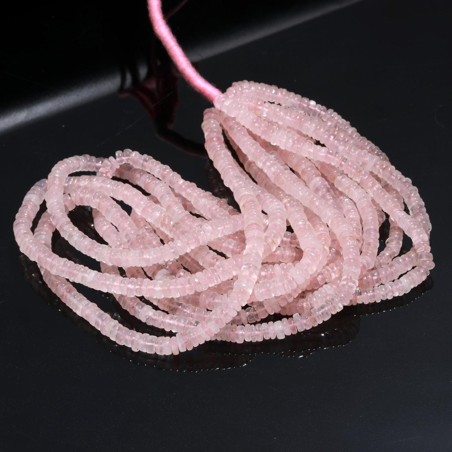 Rose Quartz Heishi Washer Beads Excellent Quality Natural Rose Quartz Washer Bead 16 Inch Heishi Washer Rose Quartz Beads for Jewelry Making
