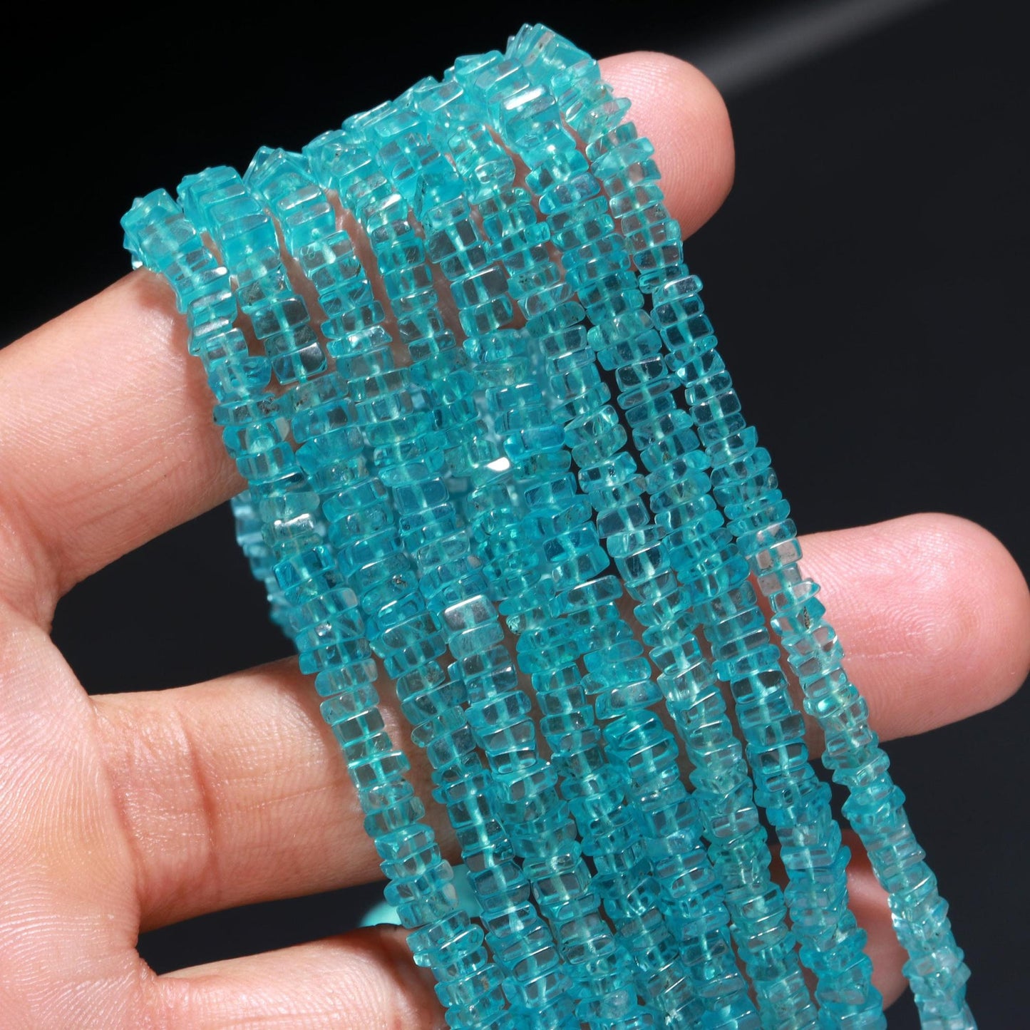 Neon Apatite Heishi Washer Beads Excellent Quality Natural Neon Apatite Washer Beads 15 Inch Heishi Washer Neon Apatite Bead for Jewelry