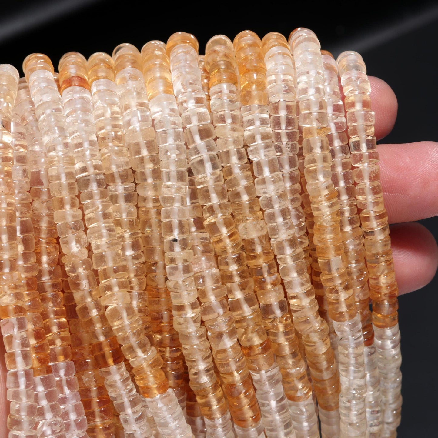 Shaded Citrine Heishi Washer Beads Excellent Quality Natural Citrine Shaded Beads Heishi Washer Beads 16 Inch Washer Bead for Jewelry Making