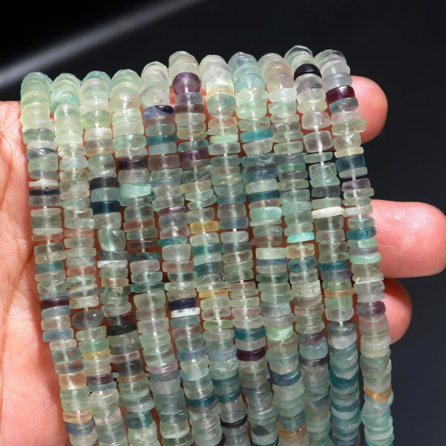 Multi Fluorite Heishi Washer Beads Excellent Quality Natural Green Fluorite Beads Fluorite Heishi Washer Beads 17 Inch Fluorite for Jewelry