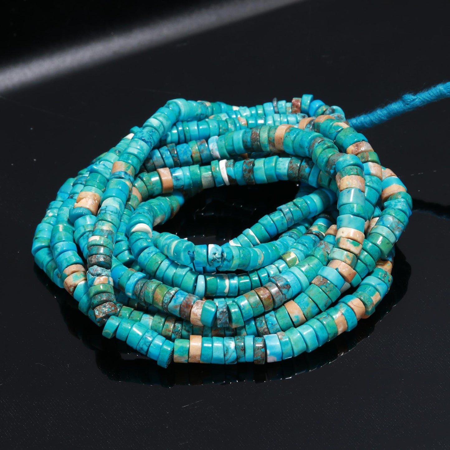 Turquoise Heishi Washer Beads Turquoise Smooth Washer Beads Heishi Washer Turquoise Tyre Beads for Jewelry Necklace & Bracelet Making Craft