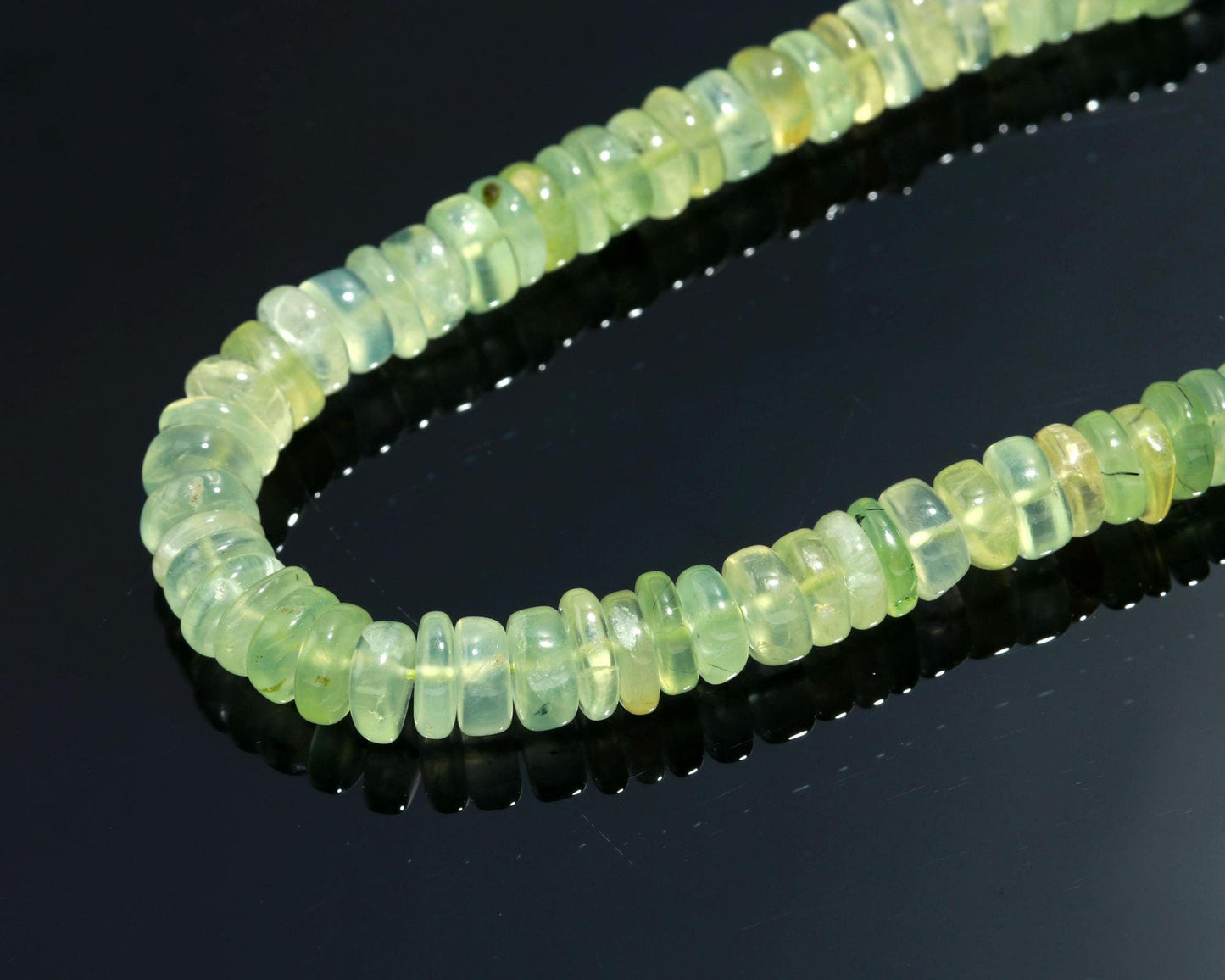 AAA Natural Prehnite Heishi Washer Beads, Prehnite Washer Beads, 16 Inch Heishi Washer Prehnite Beads for Jewelry Making Craft