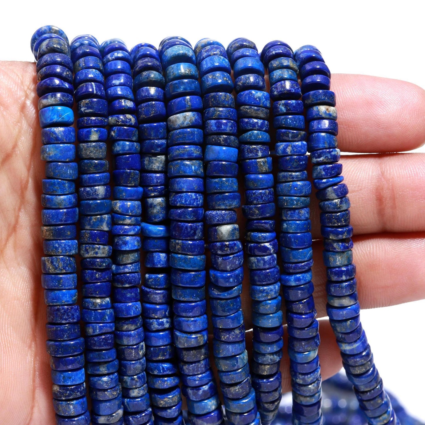 Lapis Lazuli Heishi Washer Beads Natural Lapis Lazuli Heishi Washer Beads AAA Quality 16 Inch Heishi Washer Lapis Lazuli Beads for Jewelry