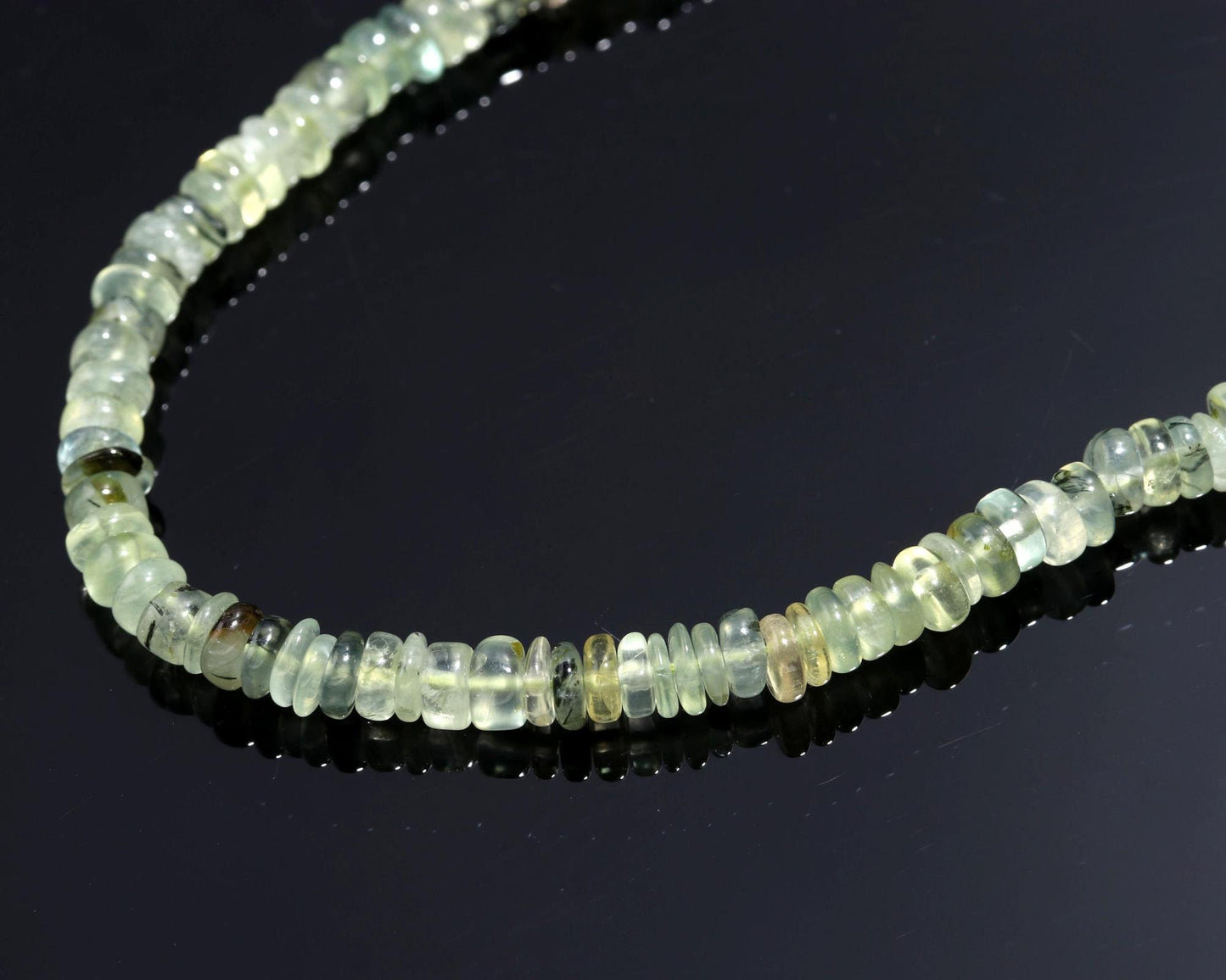Prehnite Heishi Washer Beads Natural Prehnite Washer Beads Excellent Quality 16 Inch Heishi Washer Prehnite Beads for Jewelry Making Craft