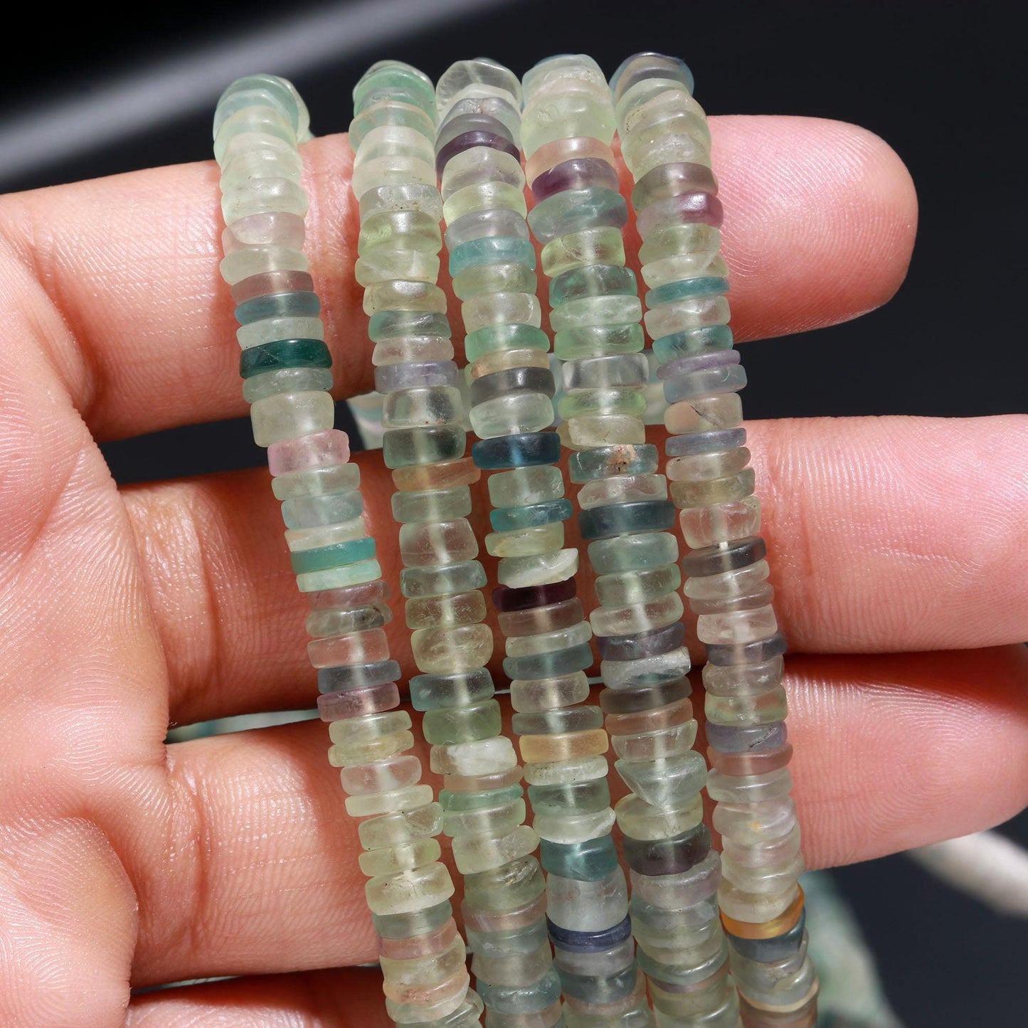 Multi Fluorite Heishi Washer Beads Excellent Quality Natural Green Fluorite Beads Fluorite Heishi Washer Beads 16 Inch for Jewelry Making
