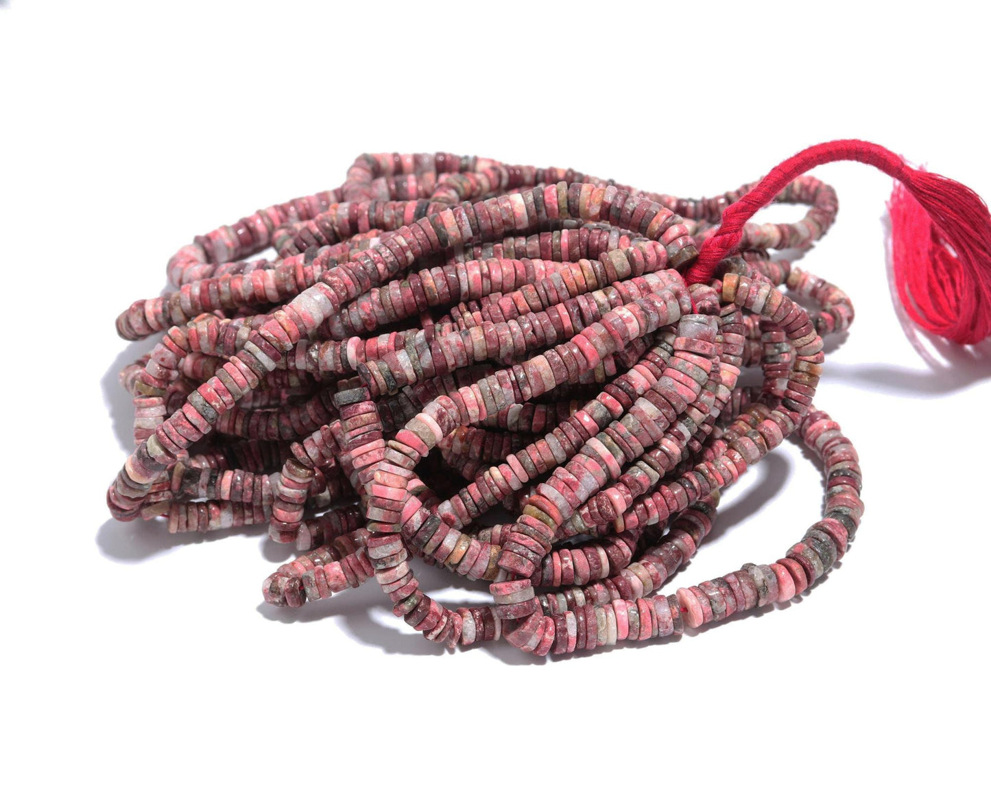 Rhodochrosite Heishi Washer Beads Natural Rhodochrosite Heishi Washer Bead AAA Quality 16 Inch Heishi Washer Rhodochrosite Beads for Jewelry