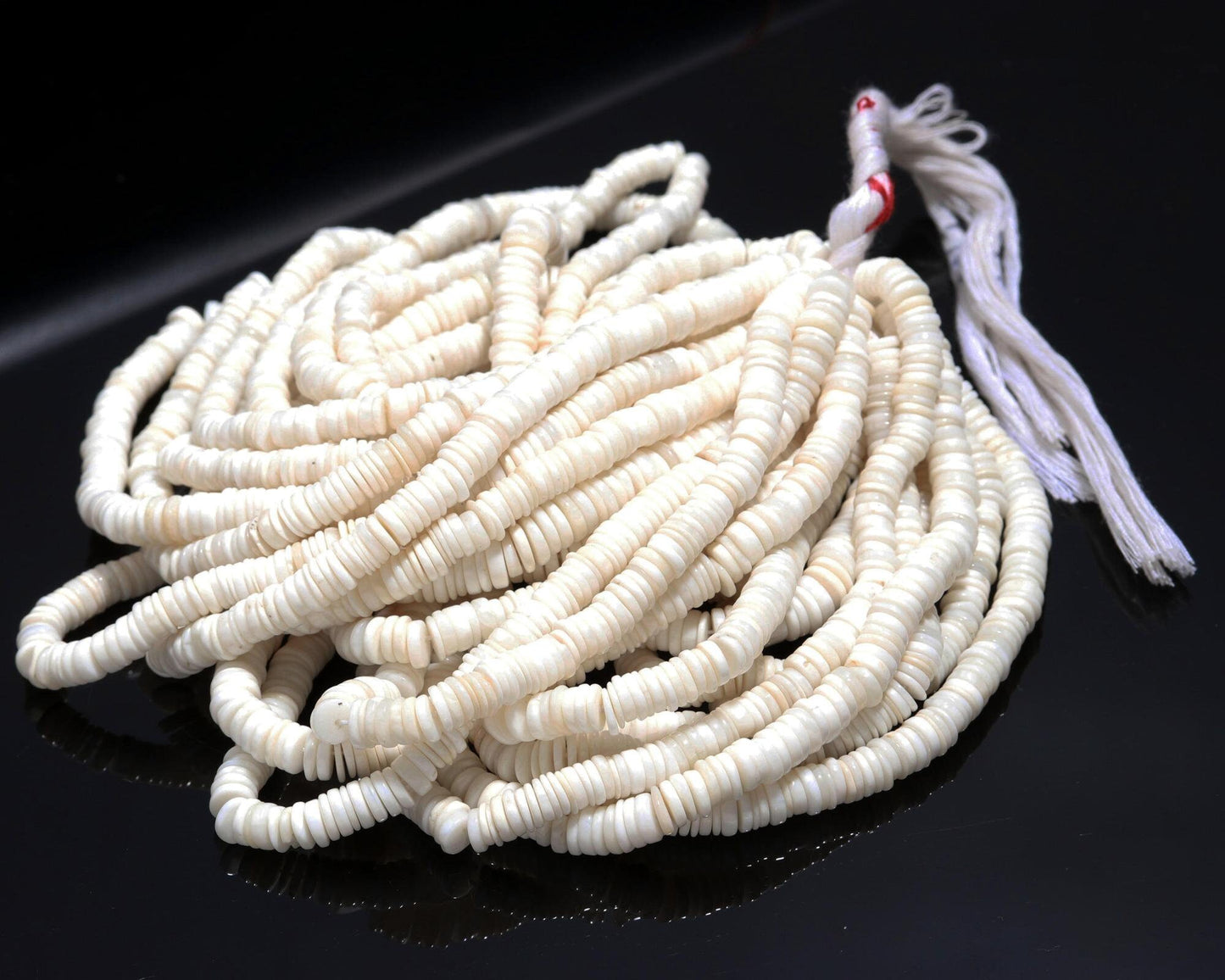 White Coral Heishi Washer Beads Natural White Coral Washer Bead AAA Quality 16 Inch Heishi Washer White Coral Beads for Jewelry Making Craft