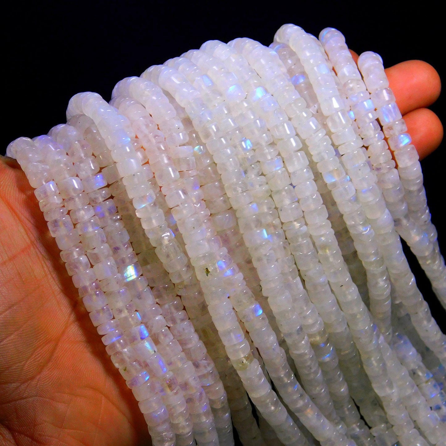 White Rainbow Heishi Washer Beads 6 MM Natural White Rainbow Heishi Washer Beads AAA Quality 13 Inch Heishi Washer Beads for Jewelry Craft
