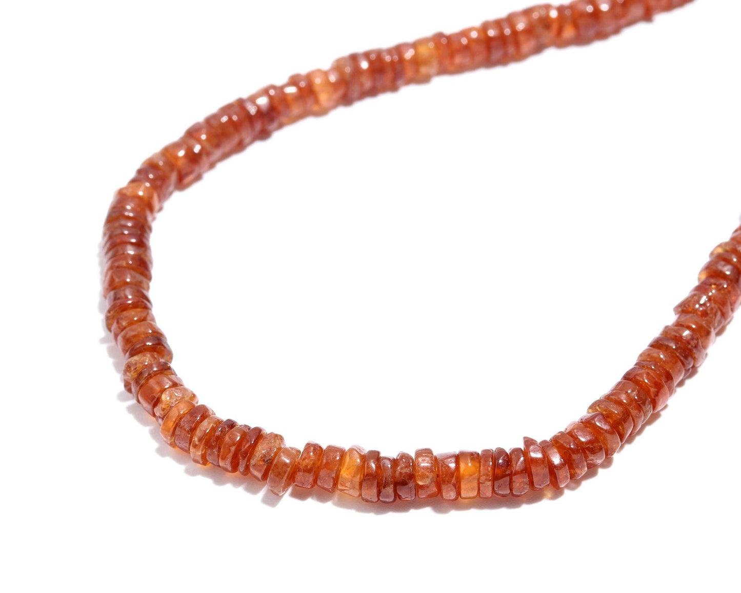 Hessonite Garnet Heishi Washer Beads Natural Hessonite Garnet Heishi Washer Beads AAA Quality 16 Inch Heishi Washer Garnet Beads for Jewelry