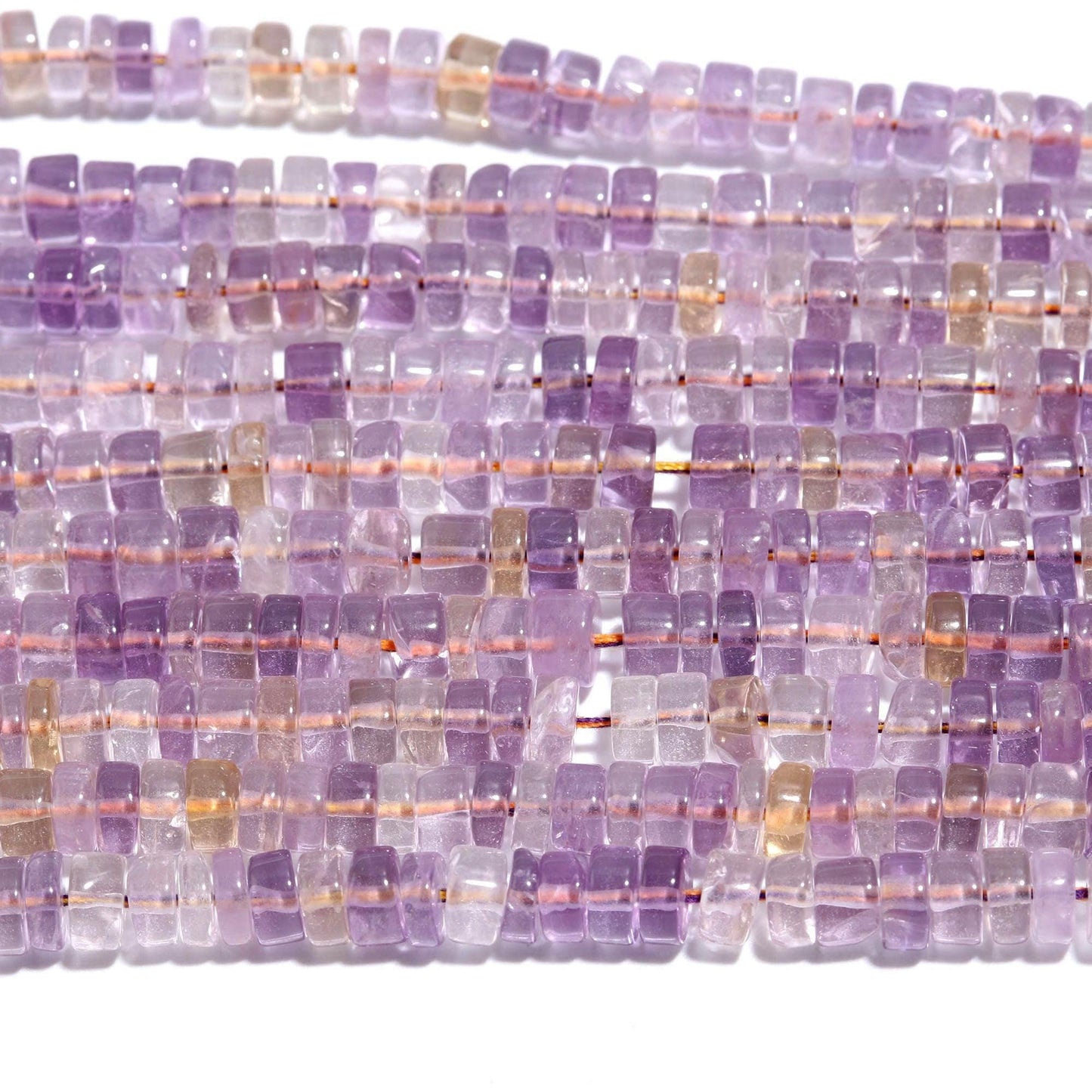 Ametrine Heishi Washer Beads Purple Gold Ametrine Beads Heishi Natural Ametrine 5-6 MM Heishi Washer Beads for Jewelry Necklace & Bracelet