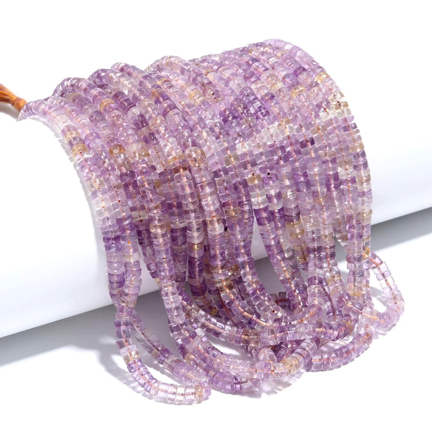 Ametrine Heishi Washer Beads Purple Gold Ametrine Beads Heishi Natural Ametrine 5-6 MM Heishi Washer Beads for Jewelry Necklace & Bracelet