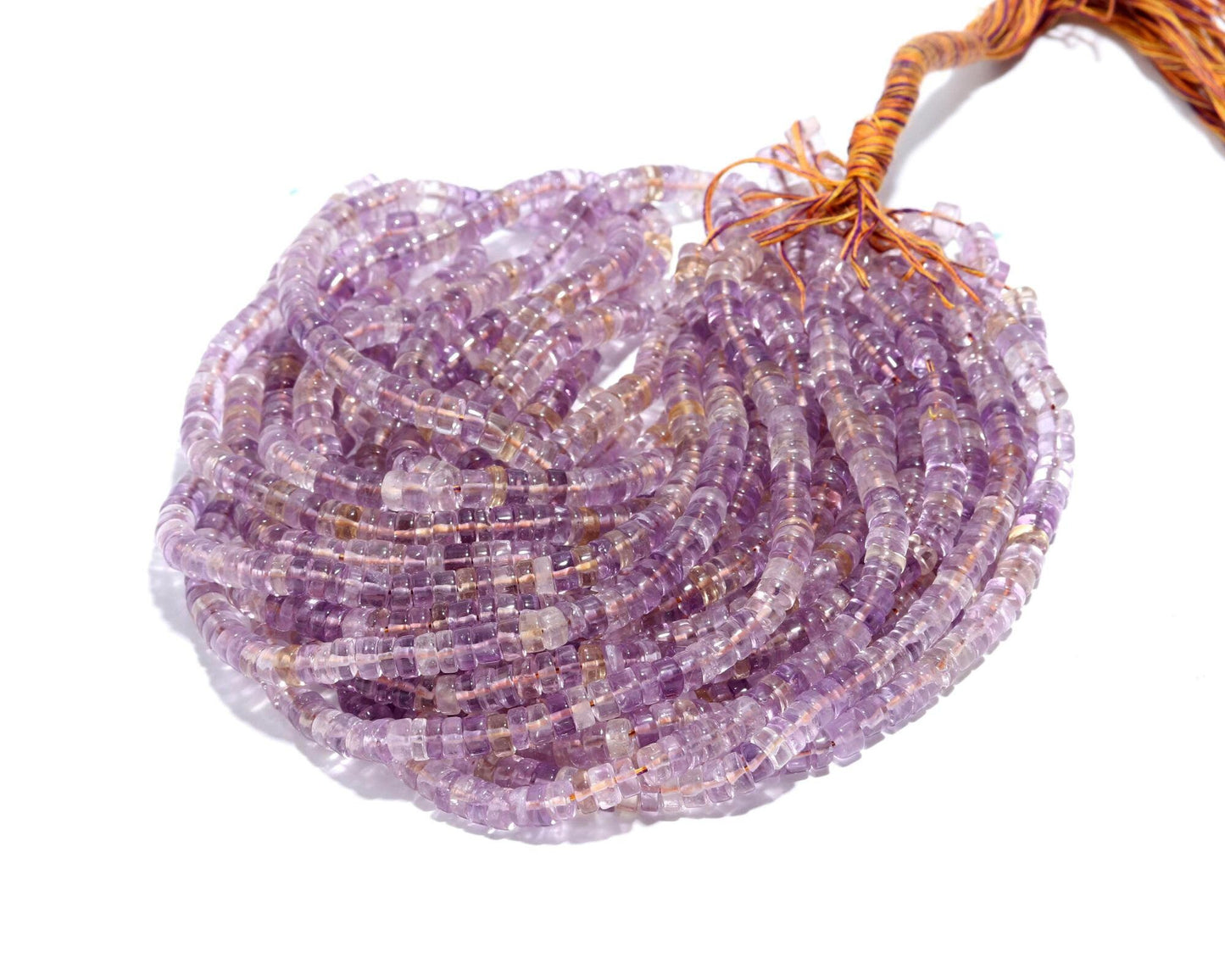 Ametrine Heishi Washer Beads Purple Gold Ametrine Beads Heishi Natural Ametrine 5-6 MM Heishi Washer Beads for Jewelry Necklace & Bracelet