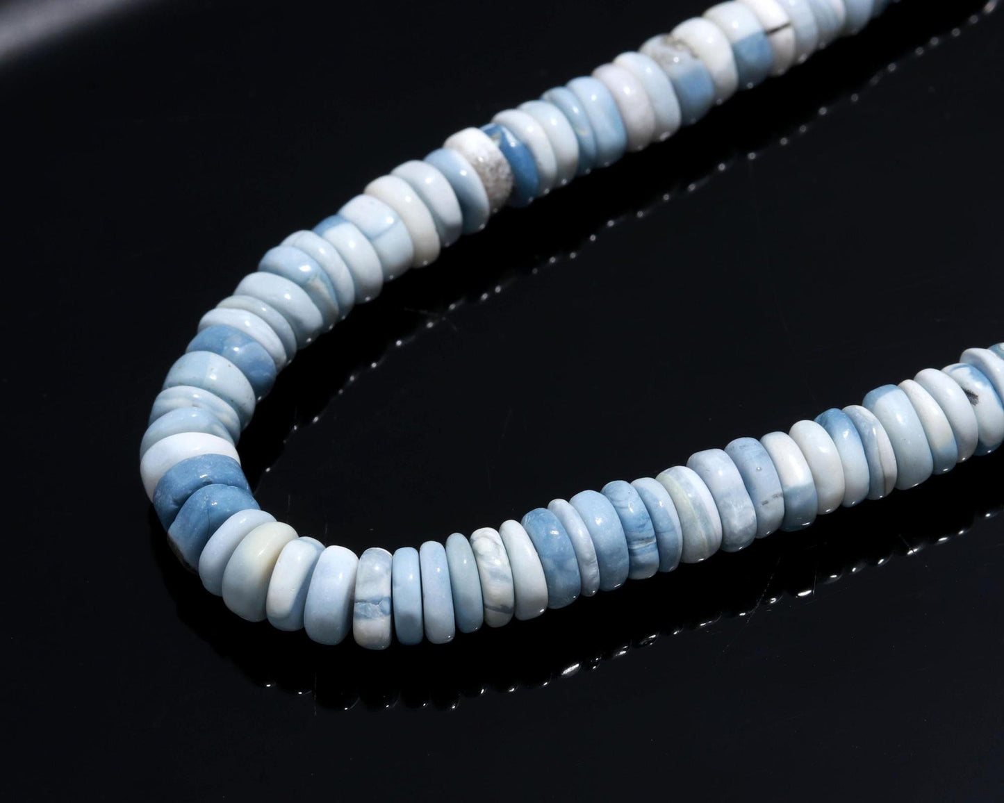 Blue Opal Heishi Washer Beads Super Quality Natural Blue Opal Heishi Washer Beads 16 Inch Heishi Washer Blue Opal Beads for Jewelry Making